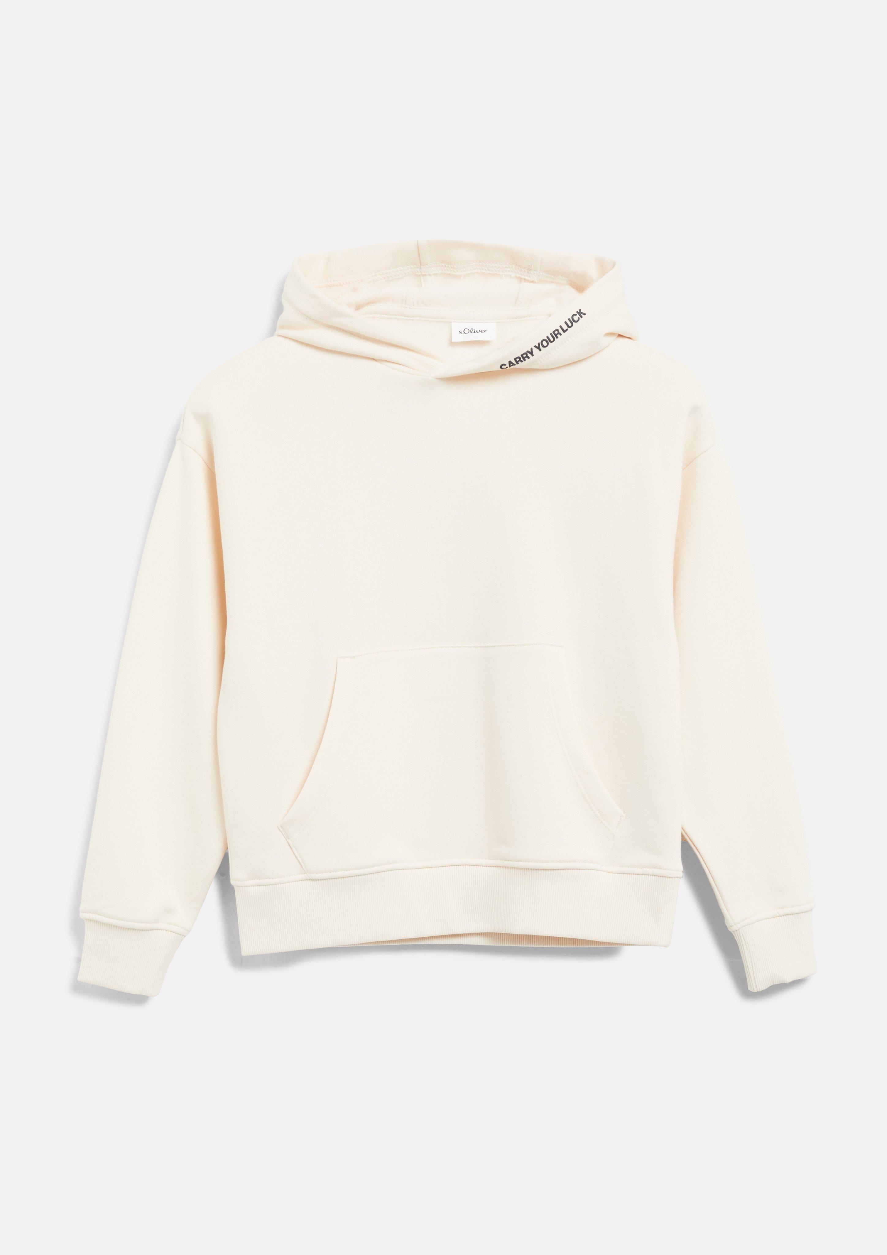 Junior Sweat-shirt douillet à la coupe ample avec imprimé en crème de s.Oliver