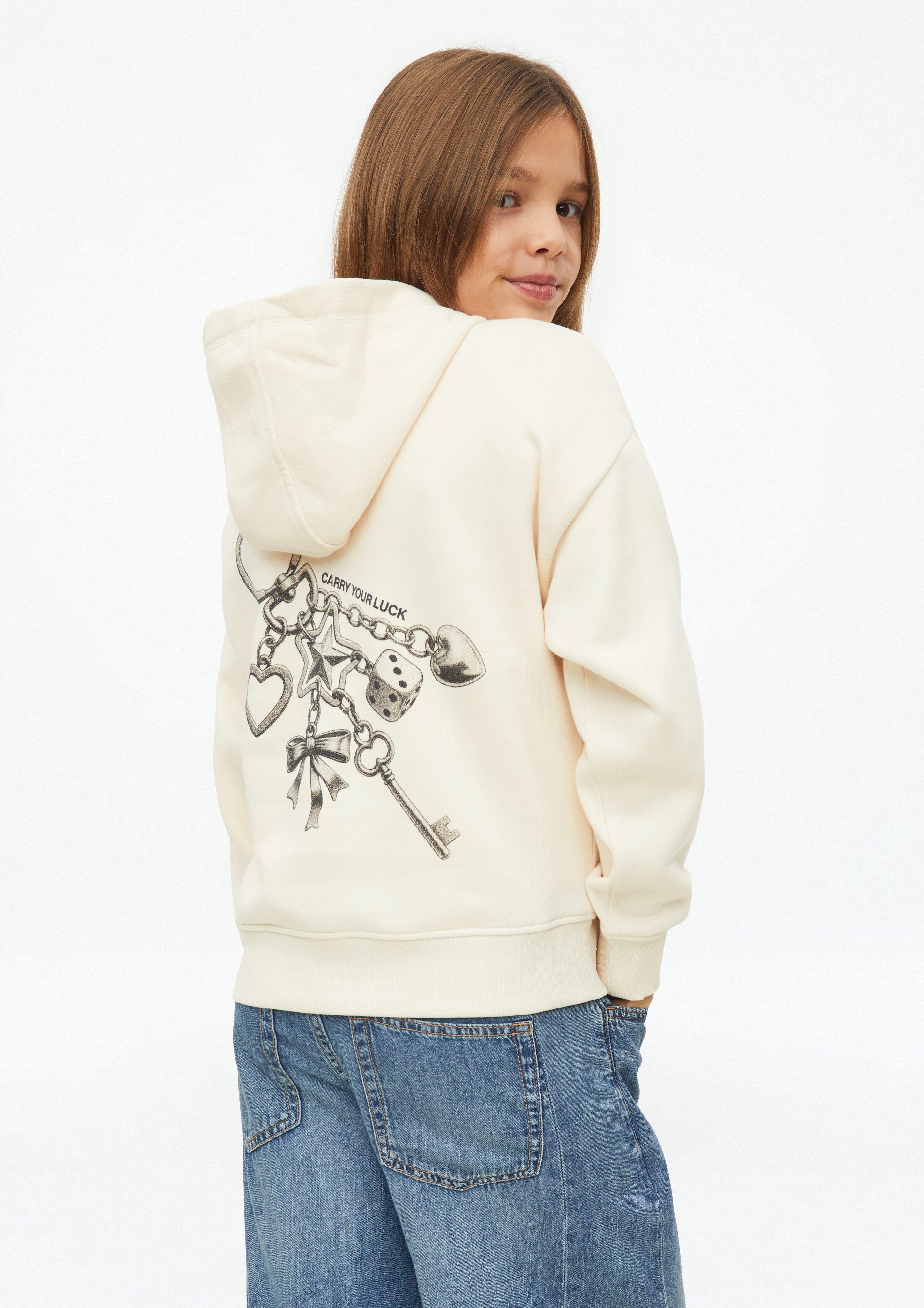 Sweat-shirt douillet à la coupe ample avec imprimé en crème de s.Oliver