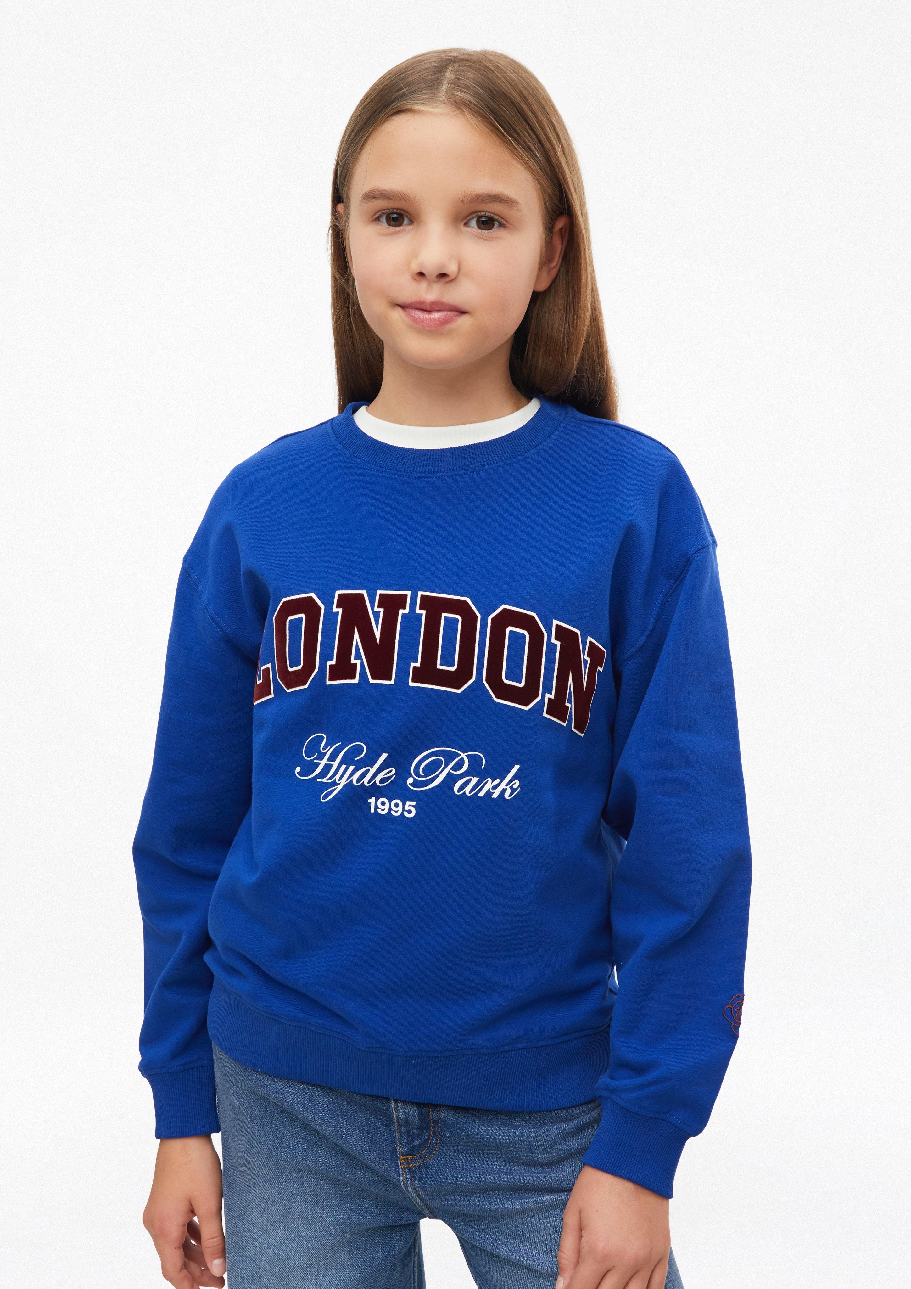Mekana oversized sportska majica s flock printom u boji tamnoplava od s.Oliver