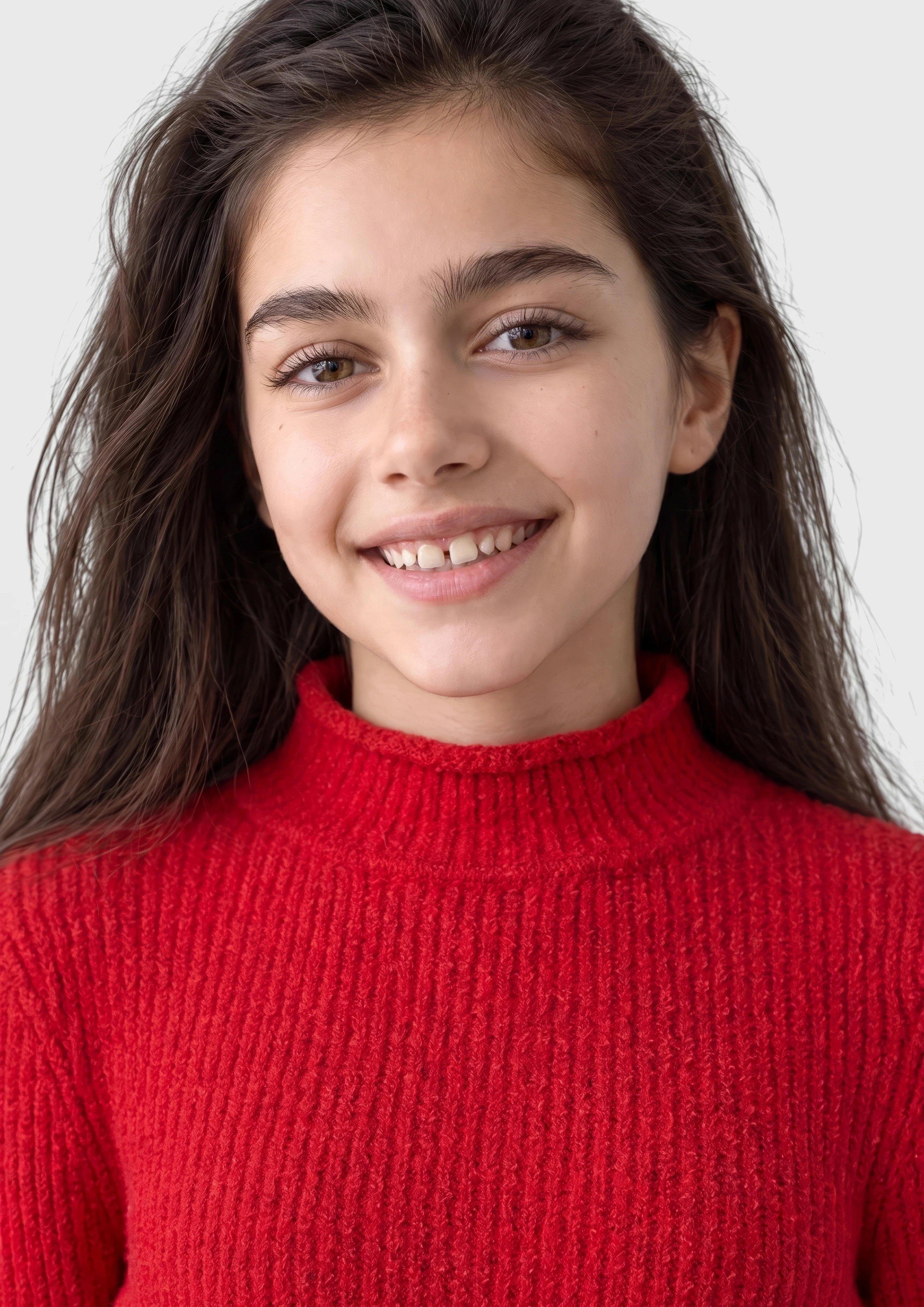 Kinder Schmaler Strickpullover mit Stehkragen aus weichem Chenille in rot von s.Oliver