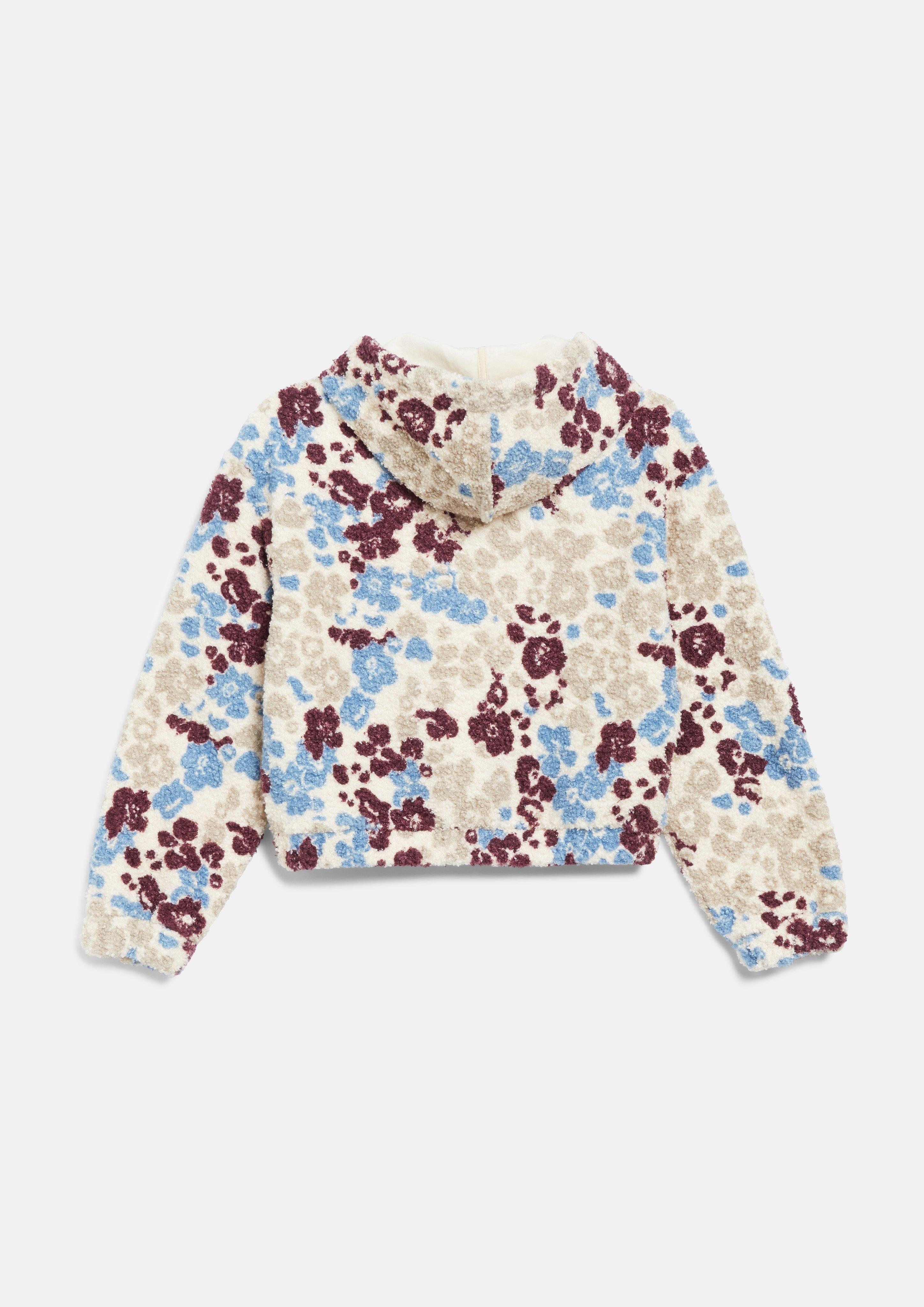 Junior Veste en peluche Teddy à la coupe carrée, avec doublure en polaire en crème de s.Oliver