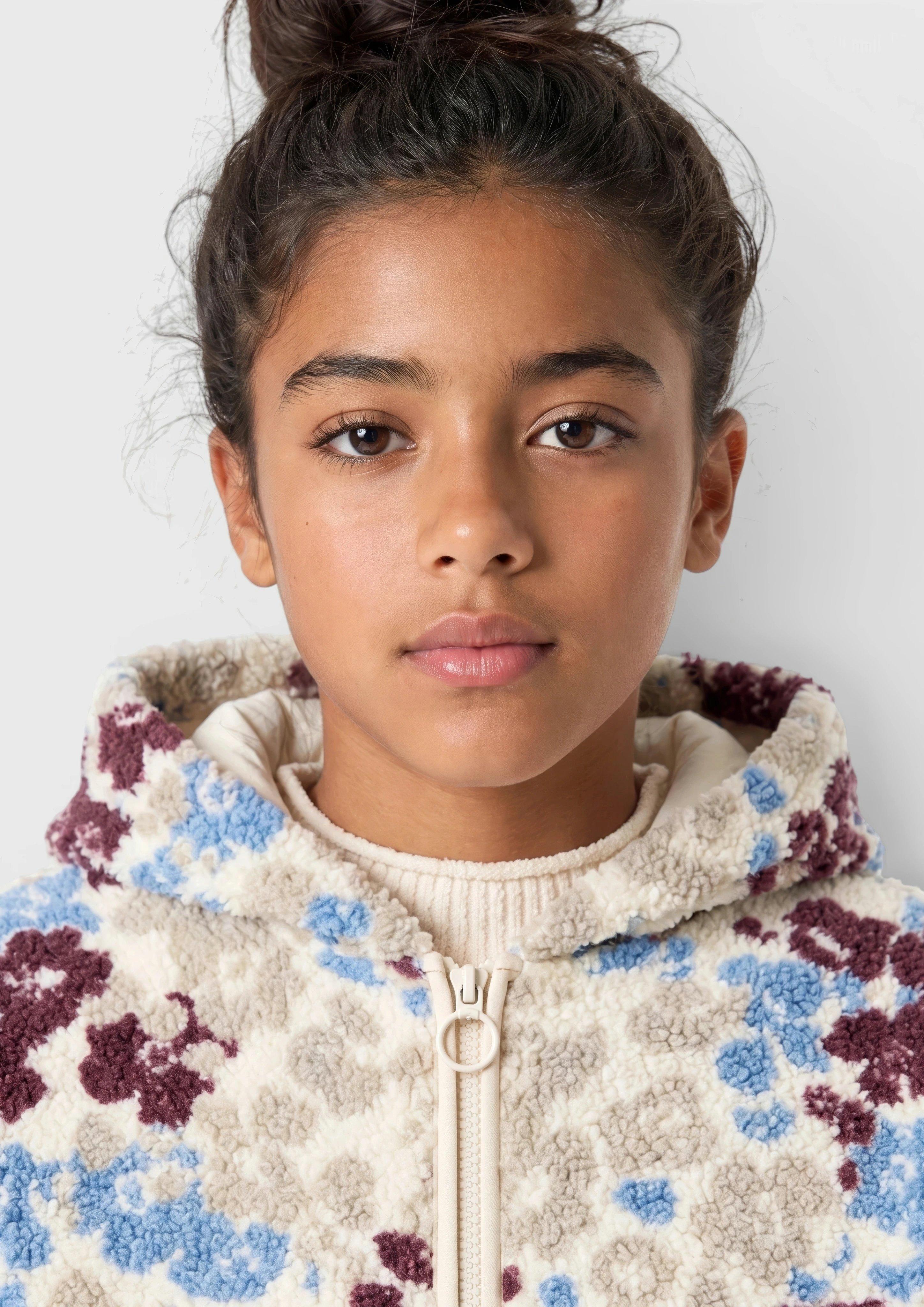 Kinder Teddyplüsch-Jacke im Boxy Fit mit Fleece-Innenseite in creme von s.Oliver