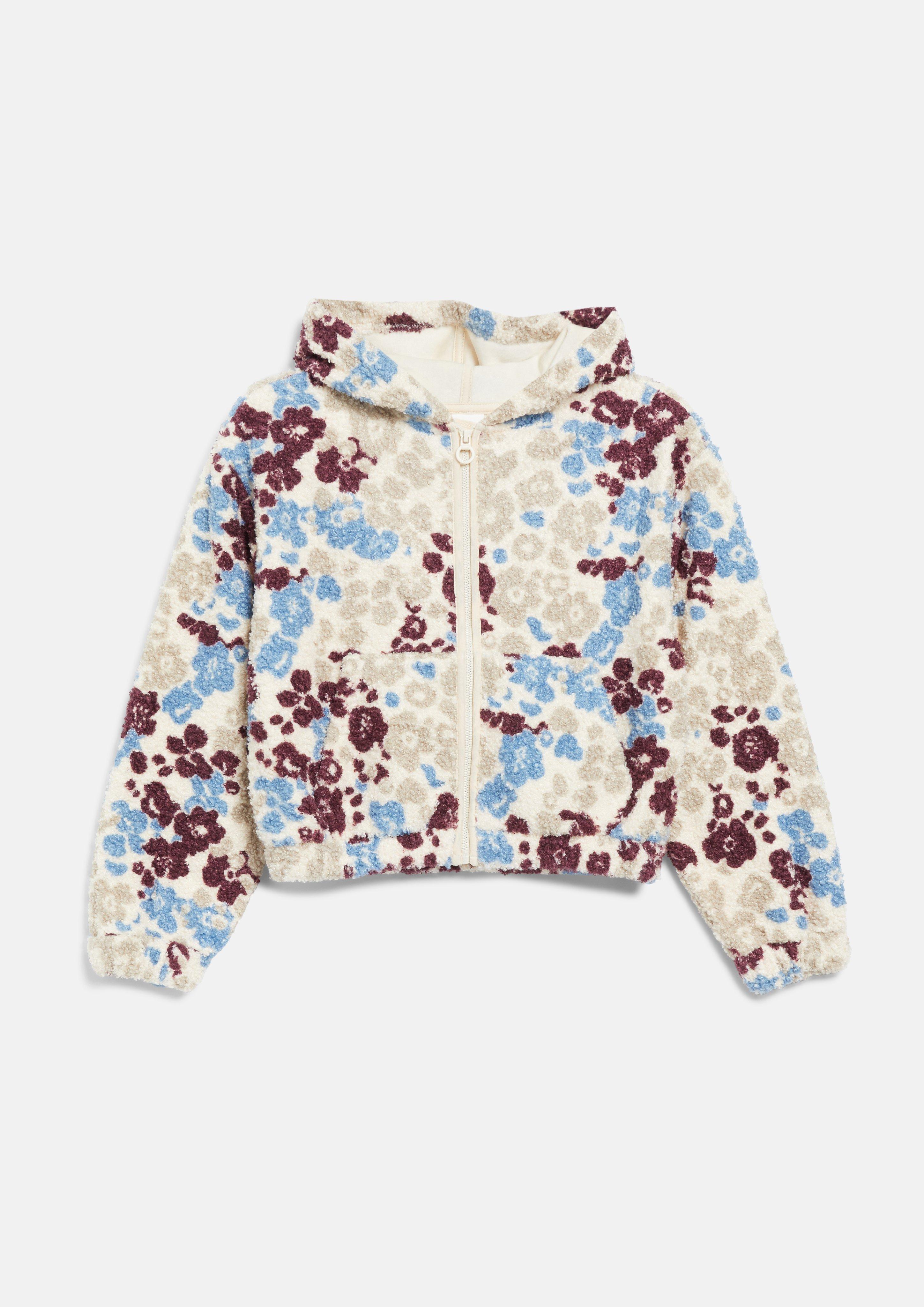 Veste en peluche Teddy à la coupe carrée, avec doublure en polaire en crème de s.Oliver