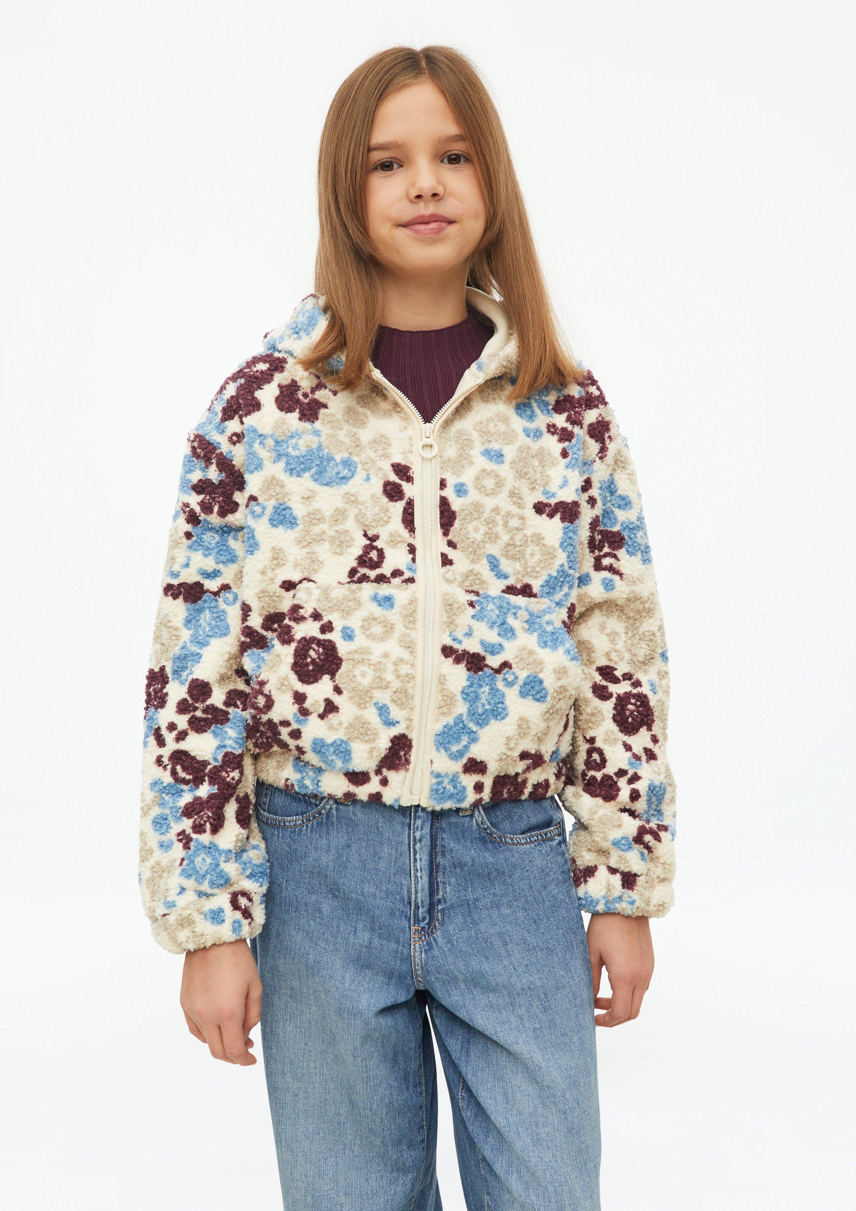 Veste en peluche Teddy à la coupe carrée, avec doublure en polaire en crème de s.Oliver