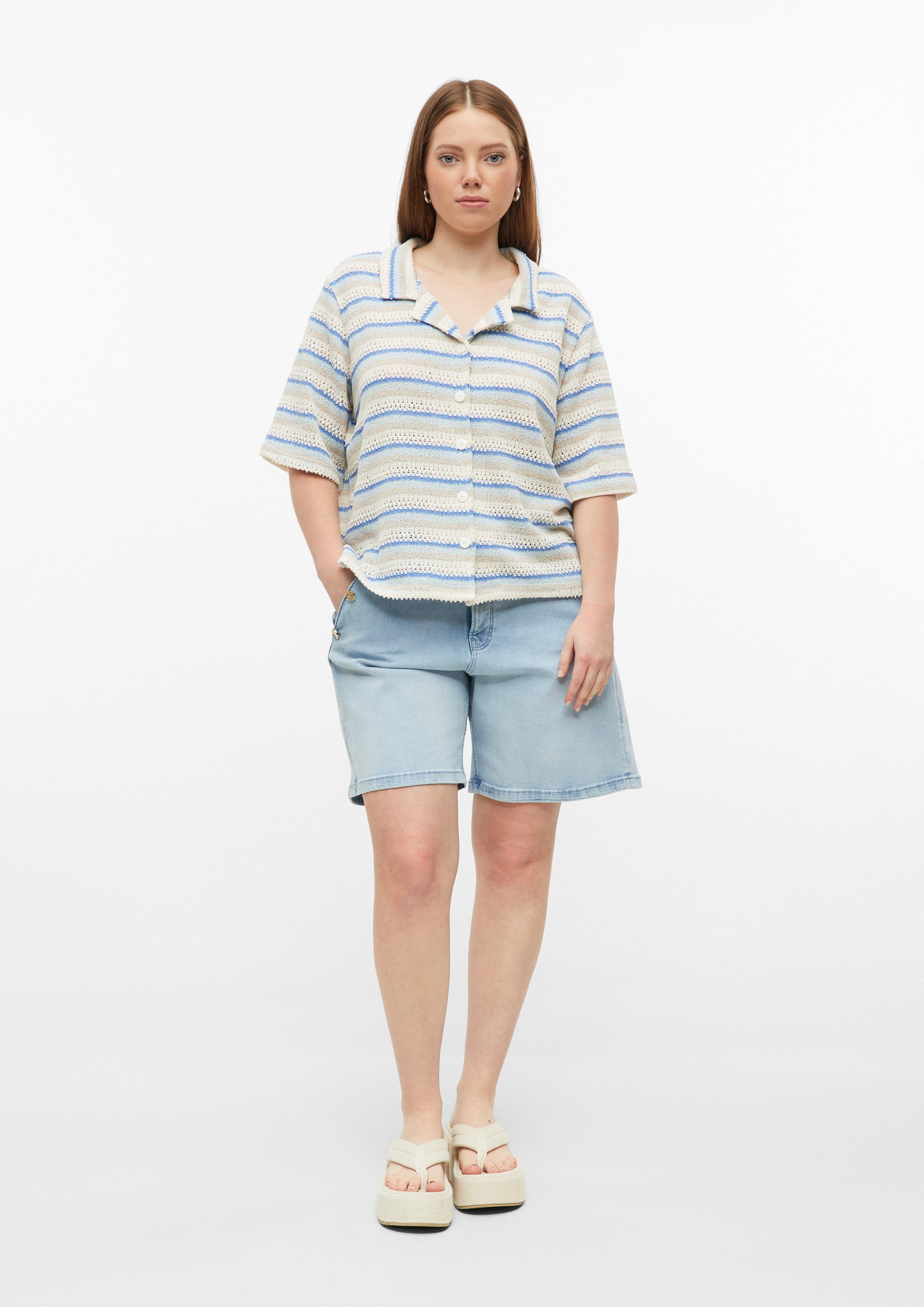 Femmes Pull en maille en bleu de QS CURVE