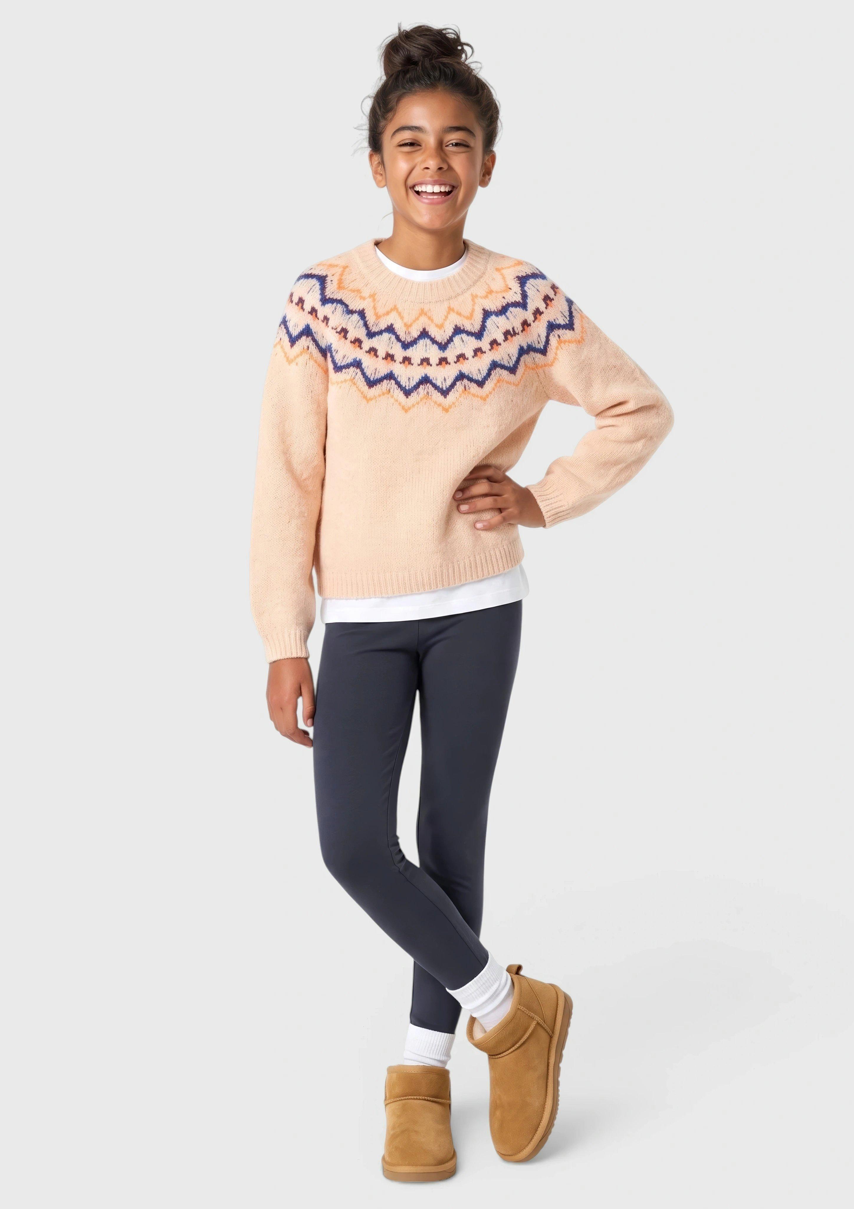 Junior Legging van thermofleece in blauw van s.Oliver