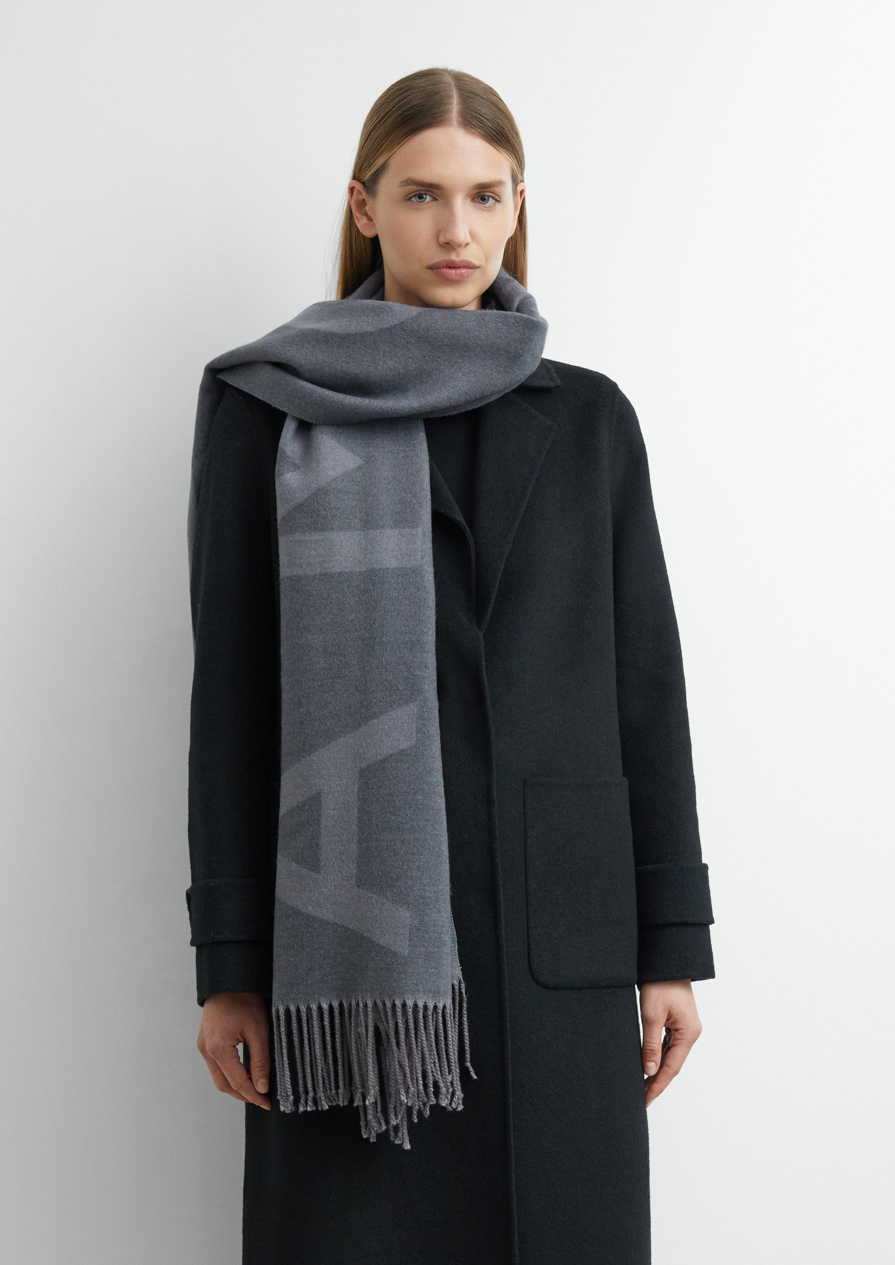 Damen Signature Logo-Schal in grau von comma