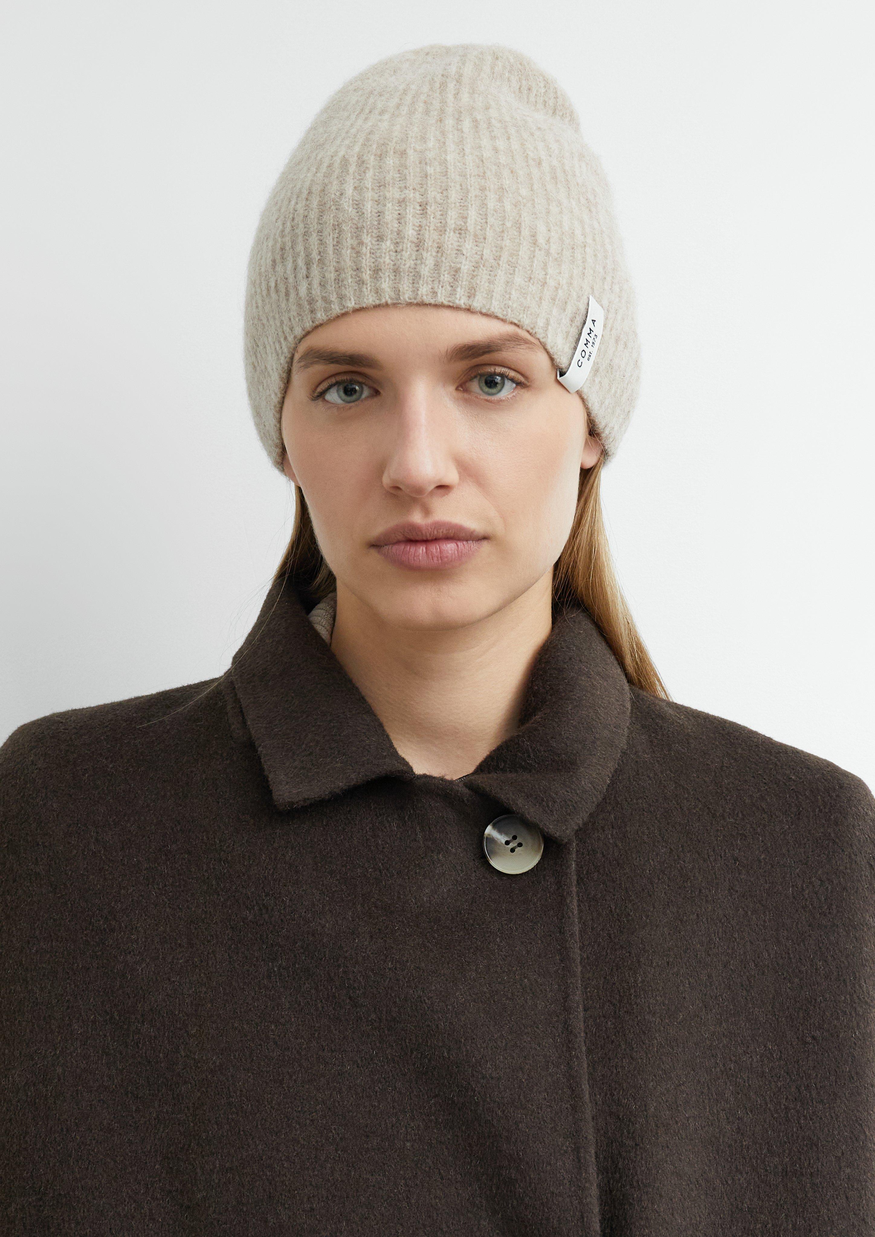 Wool-Alpaca Blend Beanie in beige by COMMA