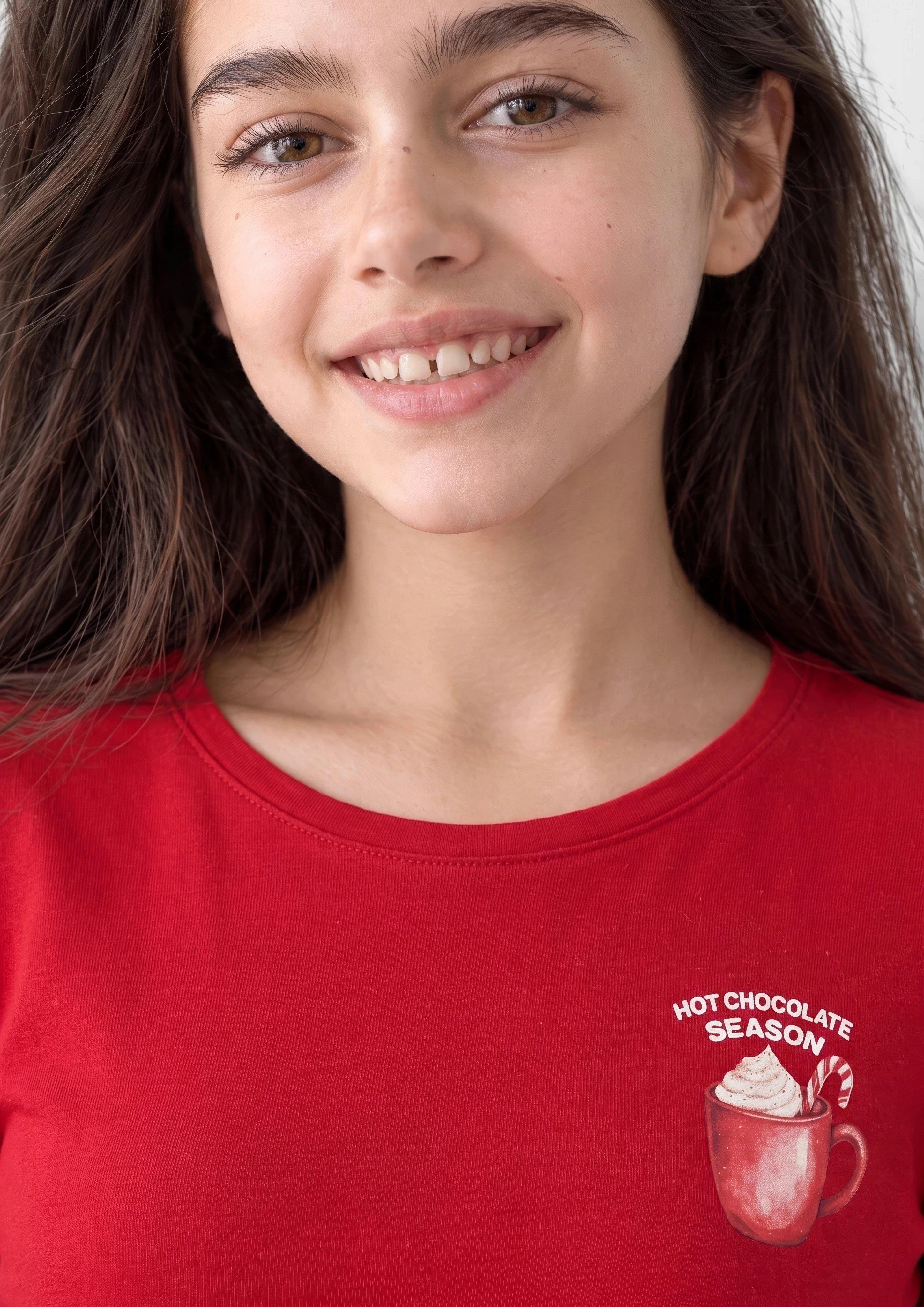 Junior T-shirt met lange mouwen en print op de rug in rood van s.Oliver
