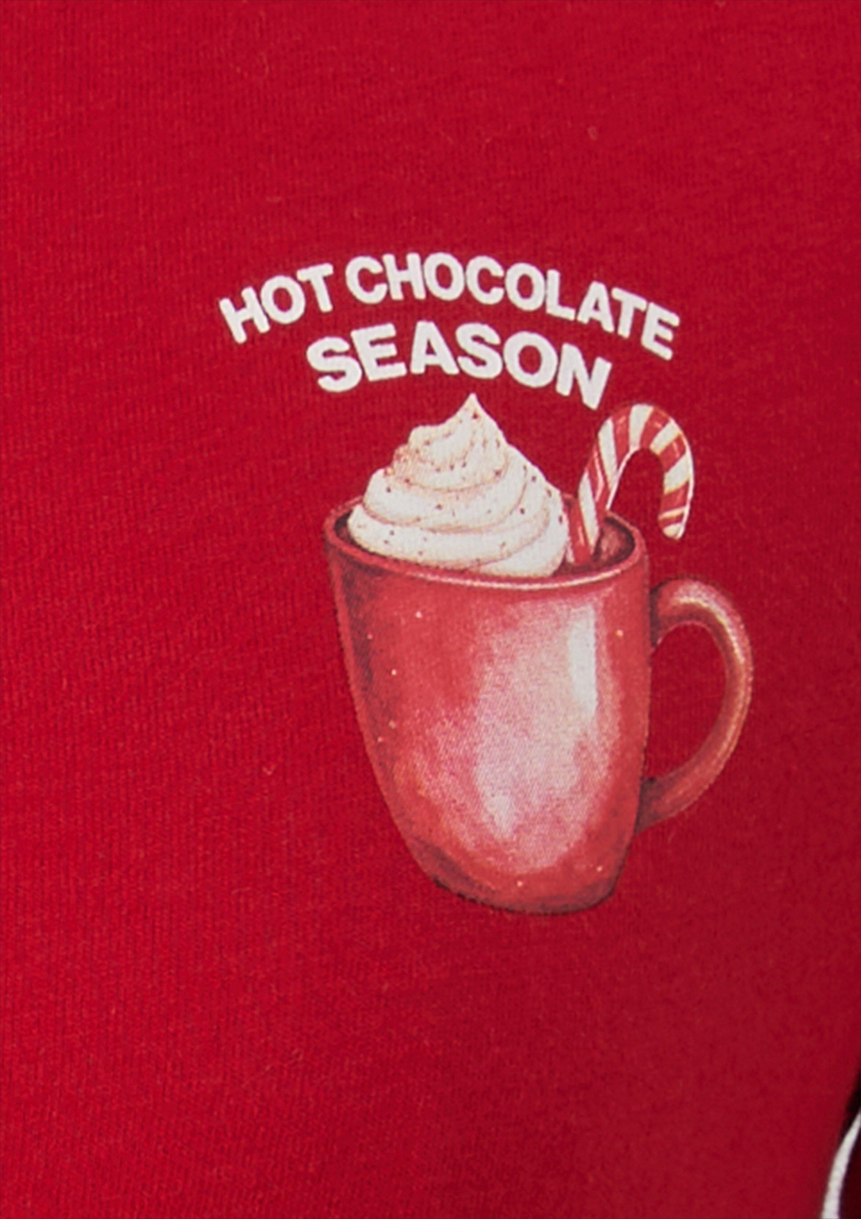 Junior T-shirt met lange mouwen en print op de rug in rood van s.Oliver