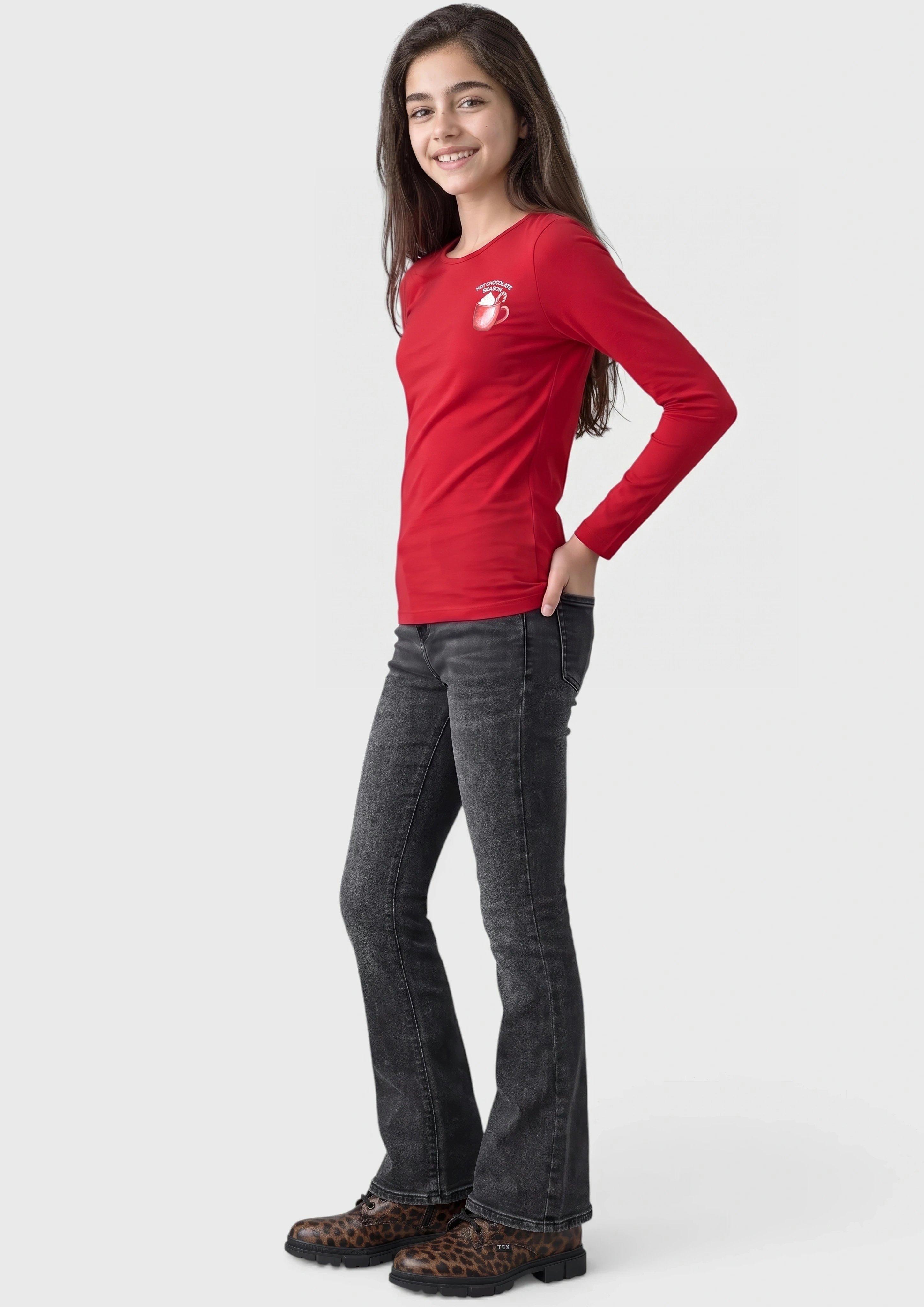 T-shirt met lange mouwen en print op de rug in rood van s.Oliver