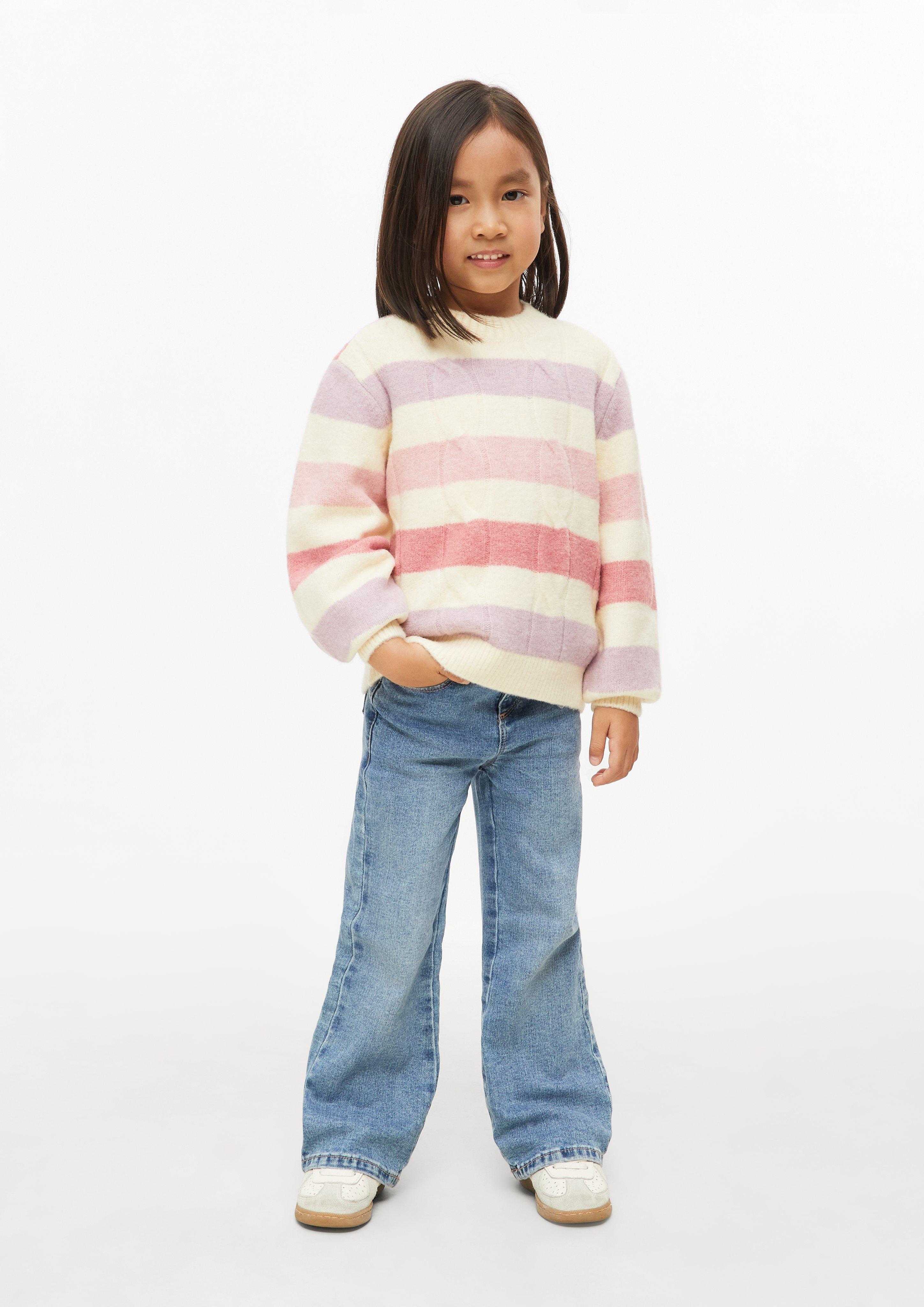 Kinder Weicher Zopfstrickpullover im Loose Fit in pink von s.Oliver