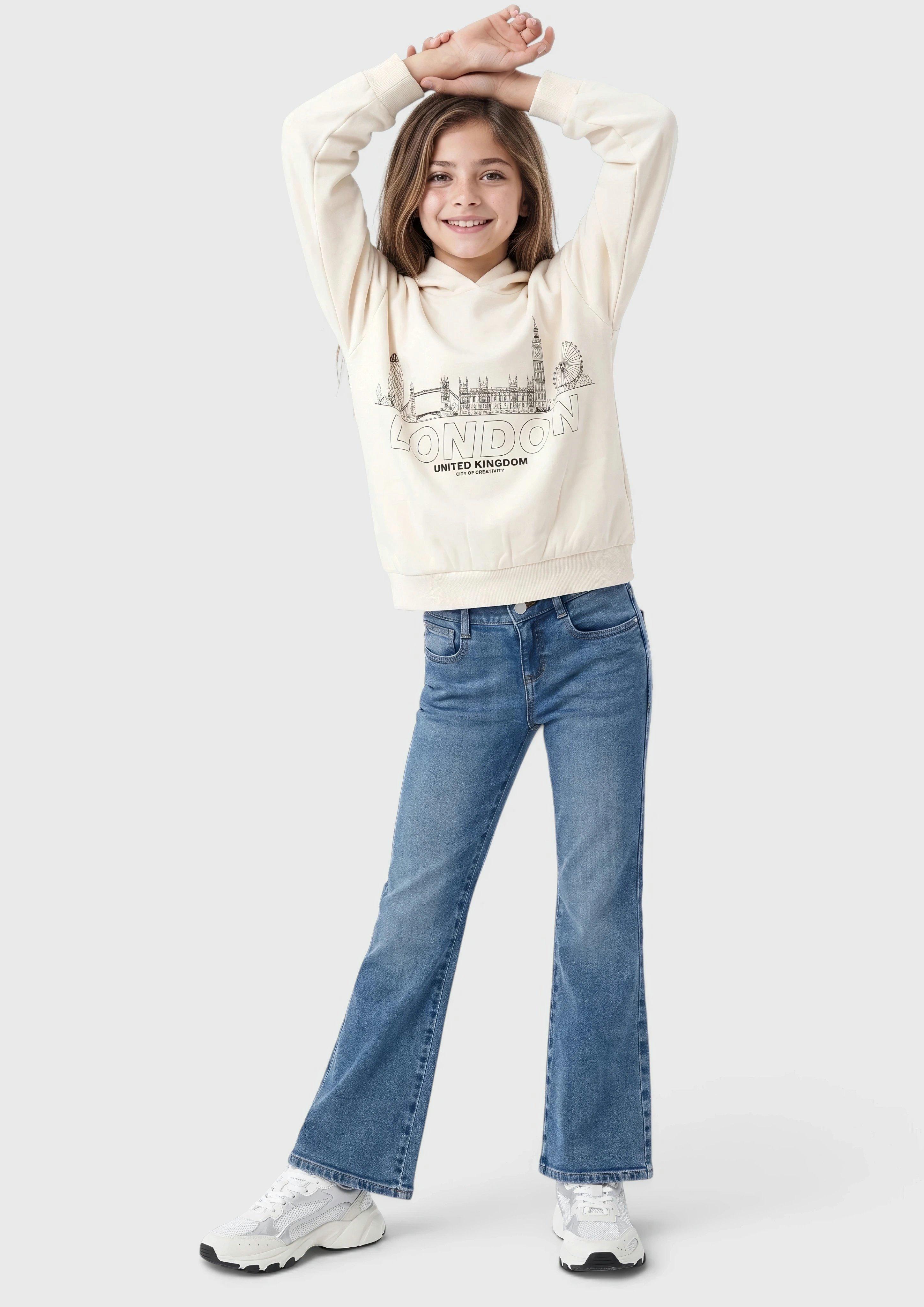 Kuscheliger Oversize Hoodie mit Print in Farbe helles beige von s.Oliver