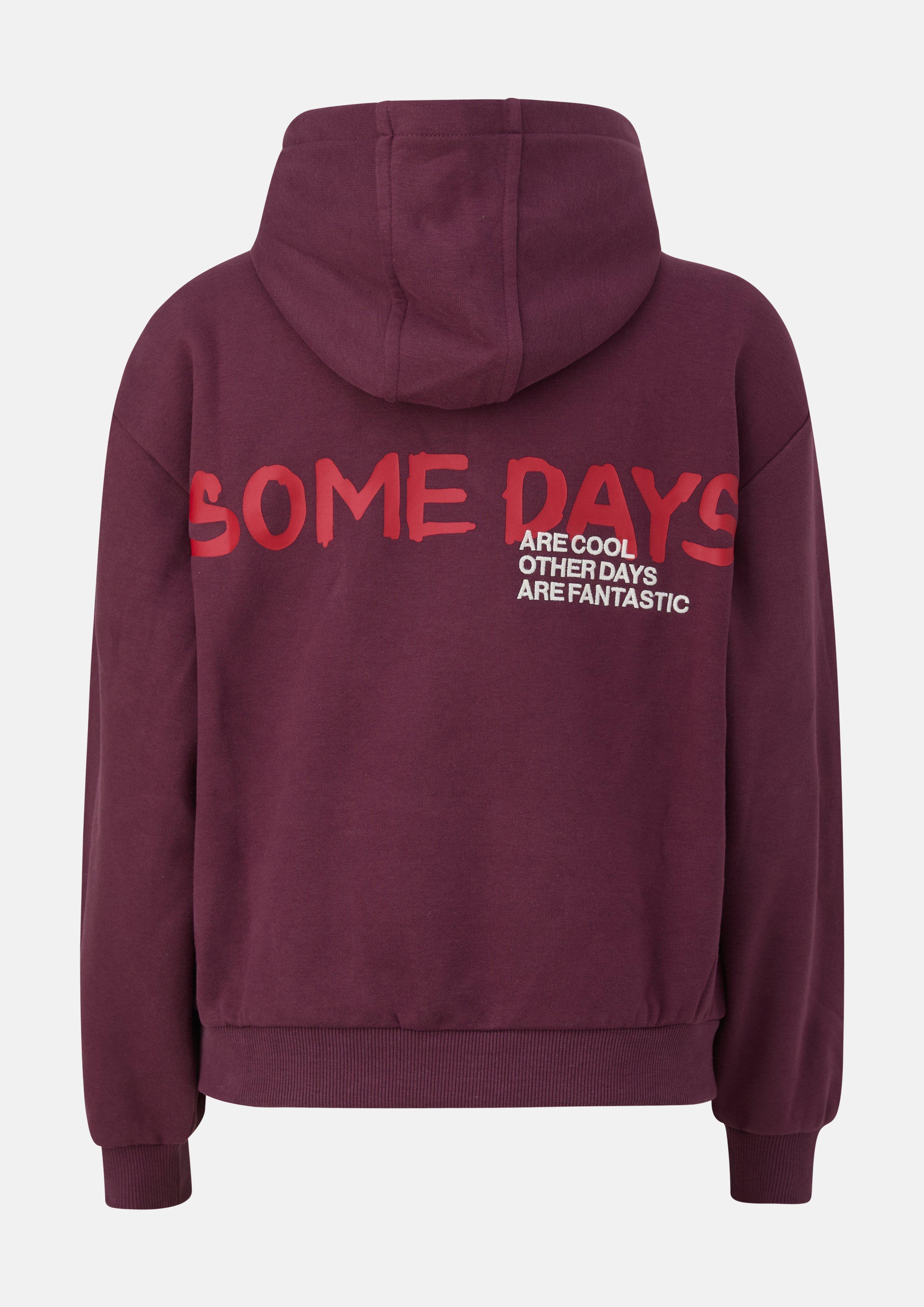 Junior Knusse oversized hoodie met print in rood van s.Oliver