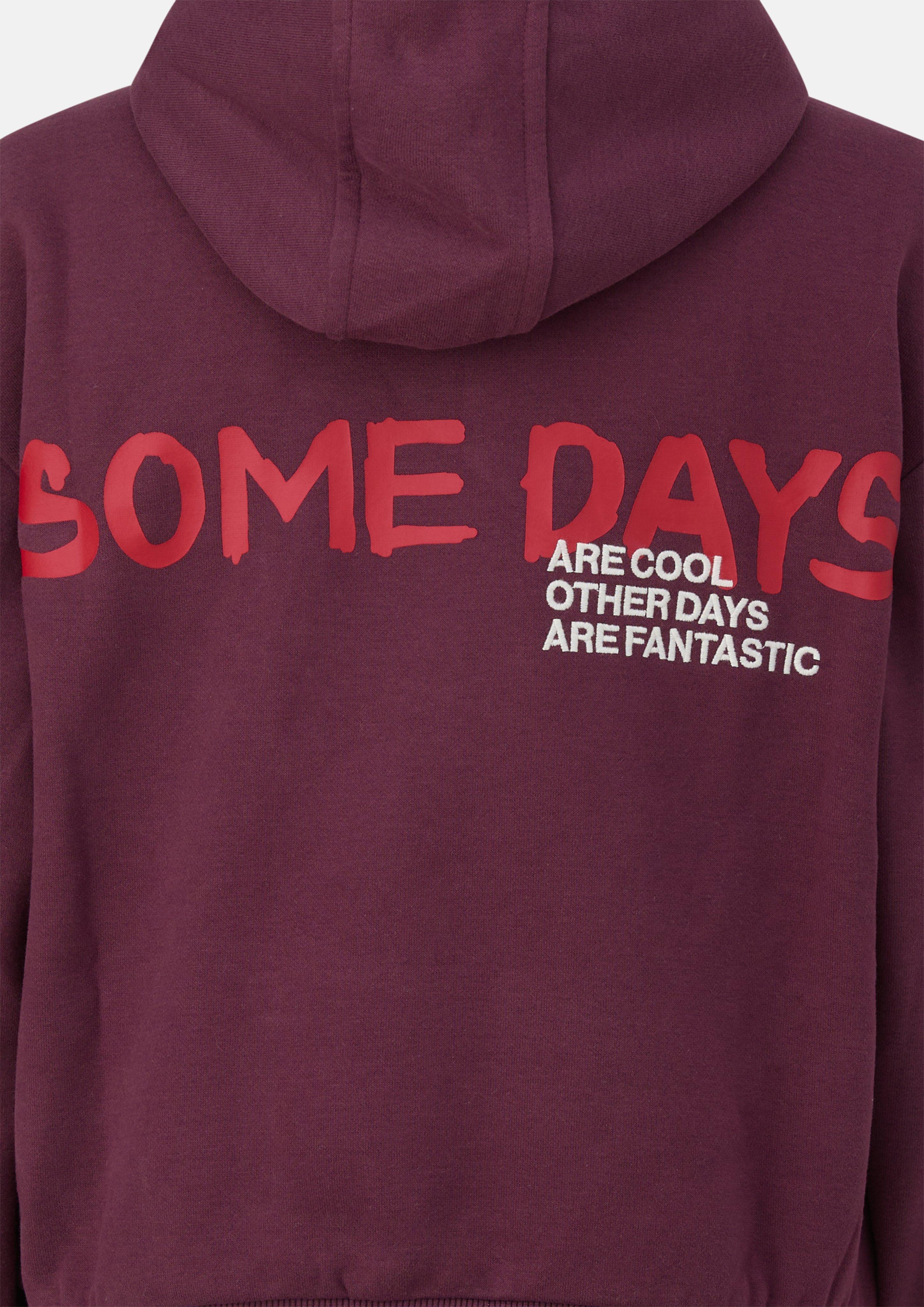 Junior Knusse oversized hoodie met print in rood van s.Oliver