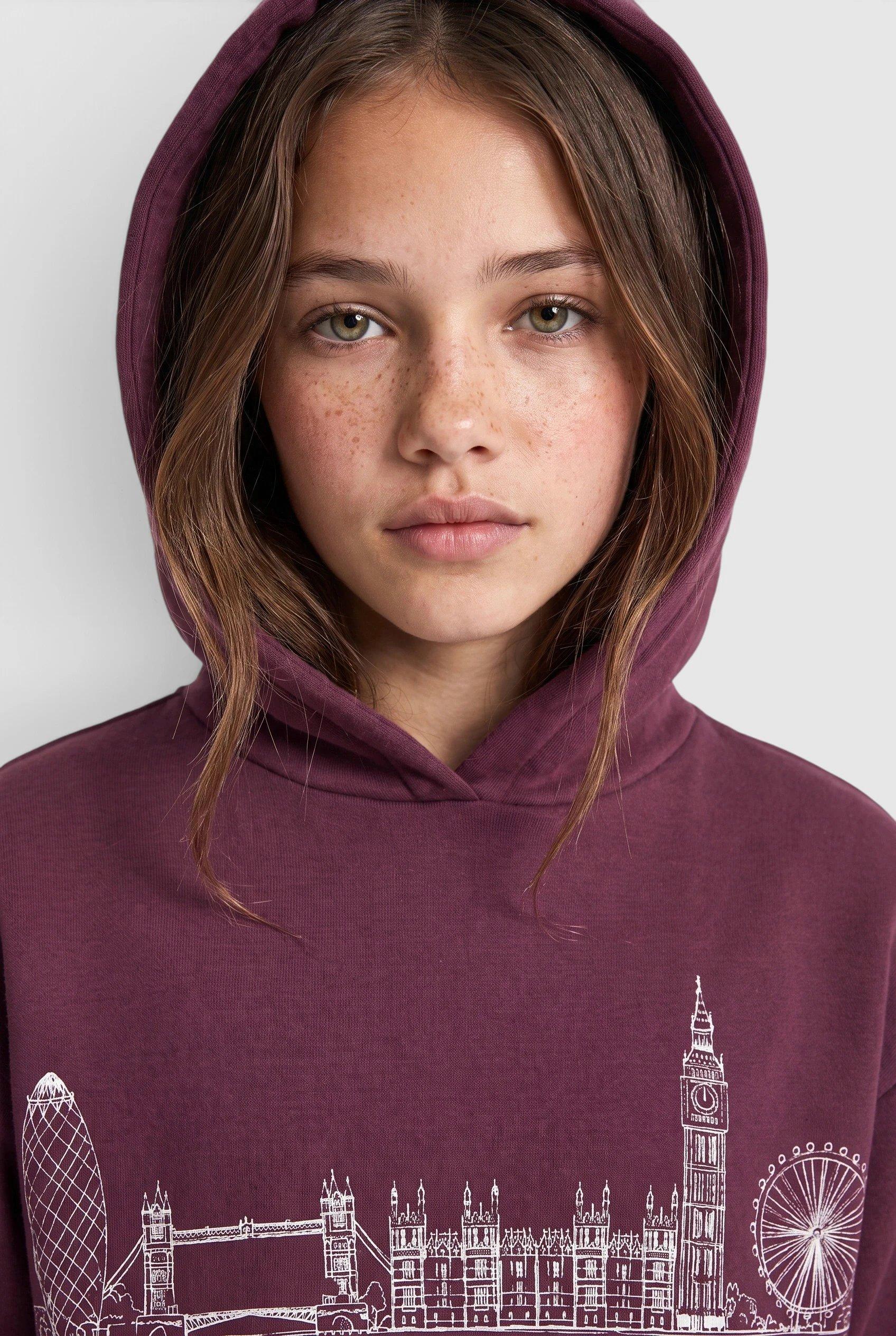 Junior Knusse oversized hoodie met print in rood van s.Oliver