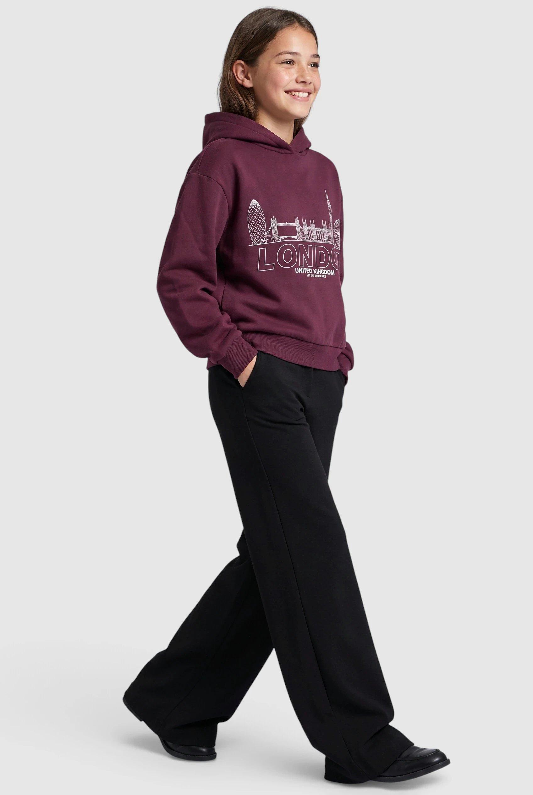 Junior Knusse oversized hoodie met print in rood van s.Oliver