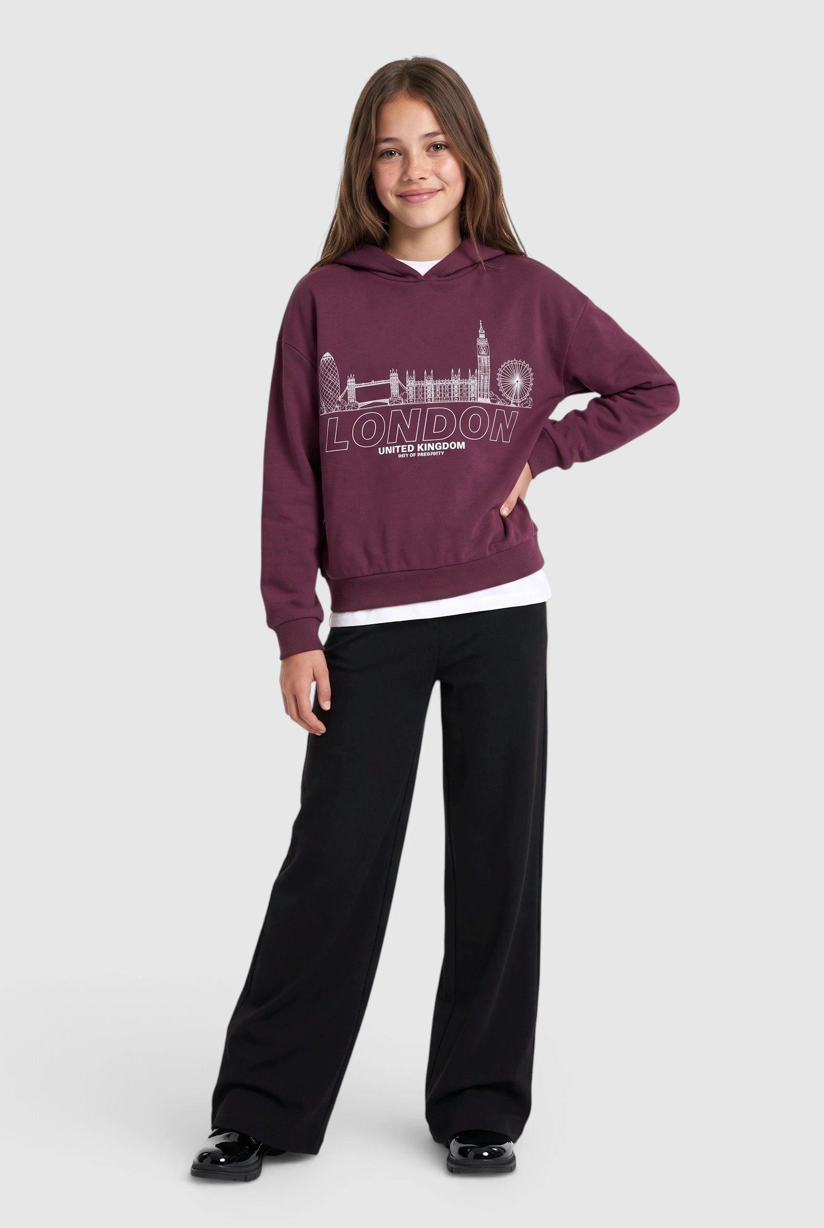 Junior Knusse oversized hoodie met print in rood van s.Oliver
