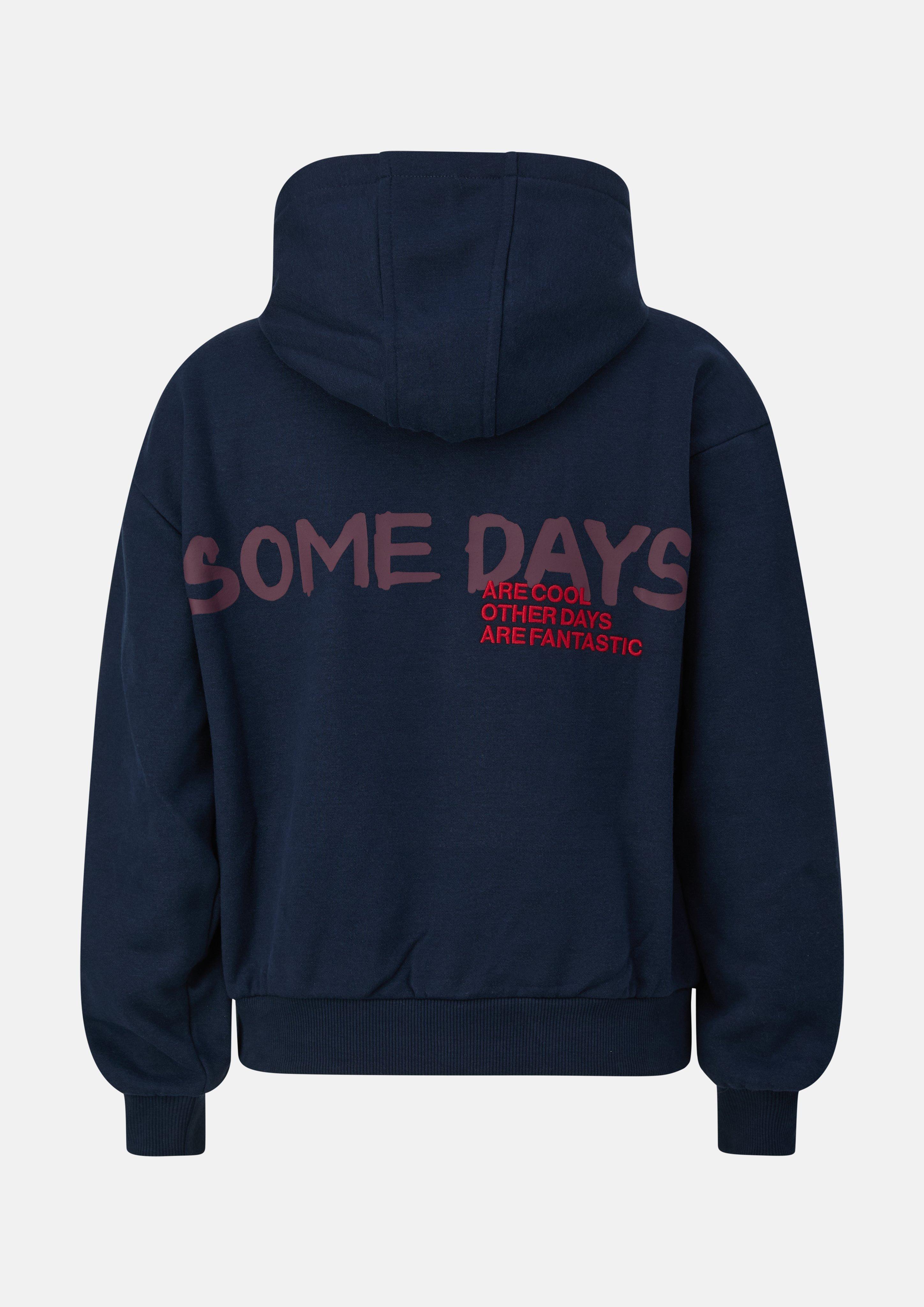 Junior Sweat à capuche oversize douillet avec imprimé en bleu de s.Oliver