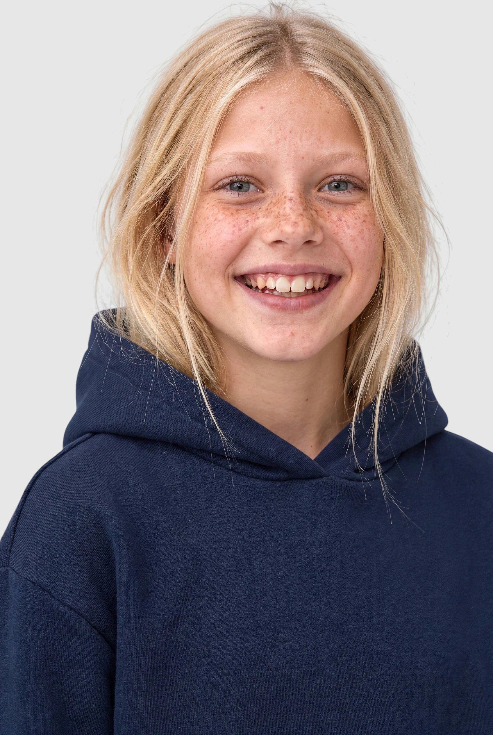Junior Sweat à capuche oversize douillet avec imprimé en bleu de s.Oliver