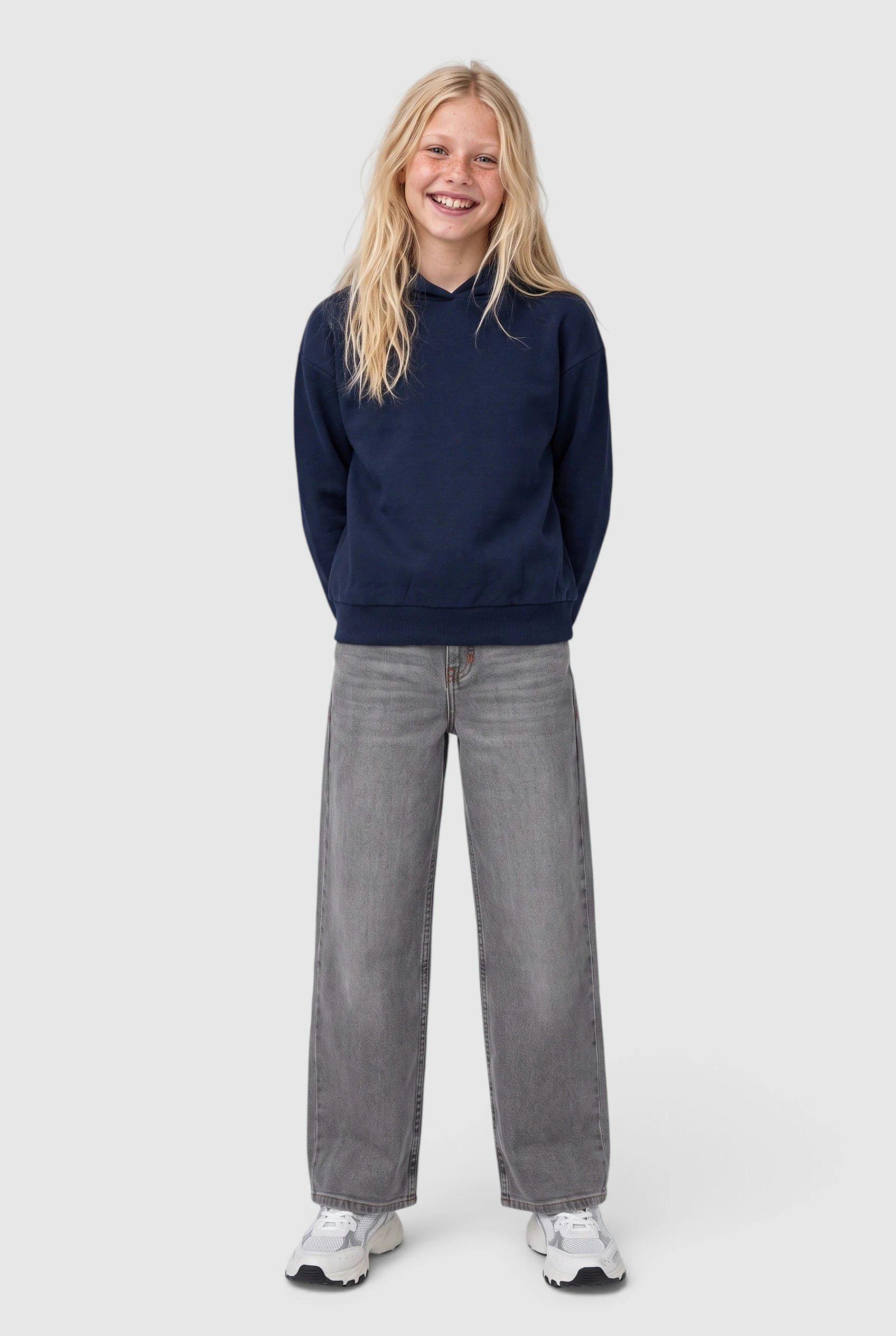 Junior Sweat à capuche oversize douillet avec imprimé en bleu de s.Oliver