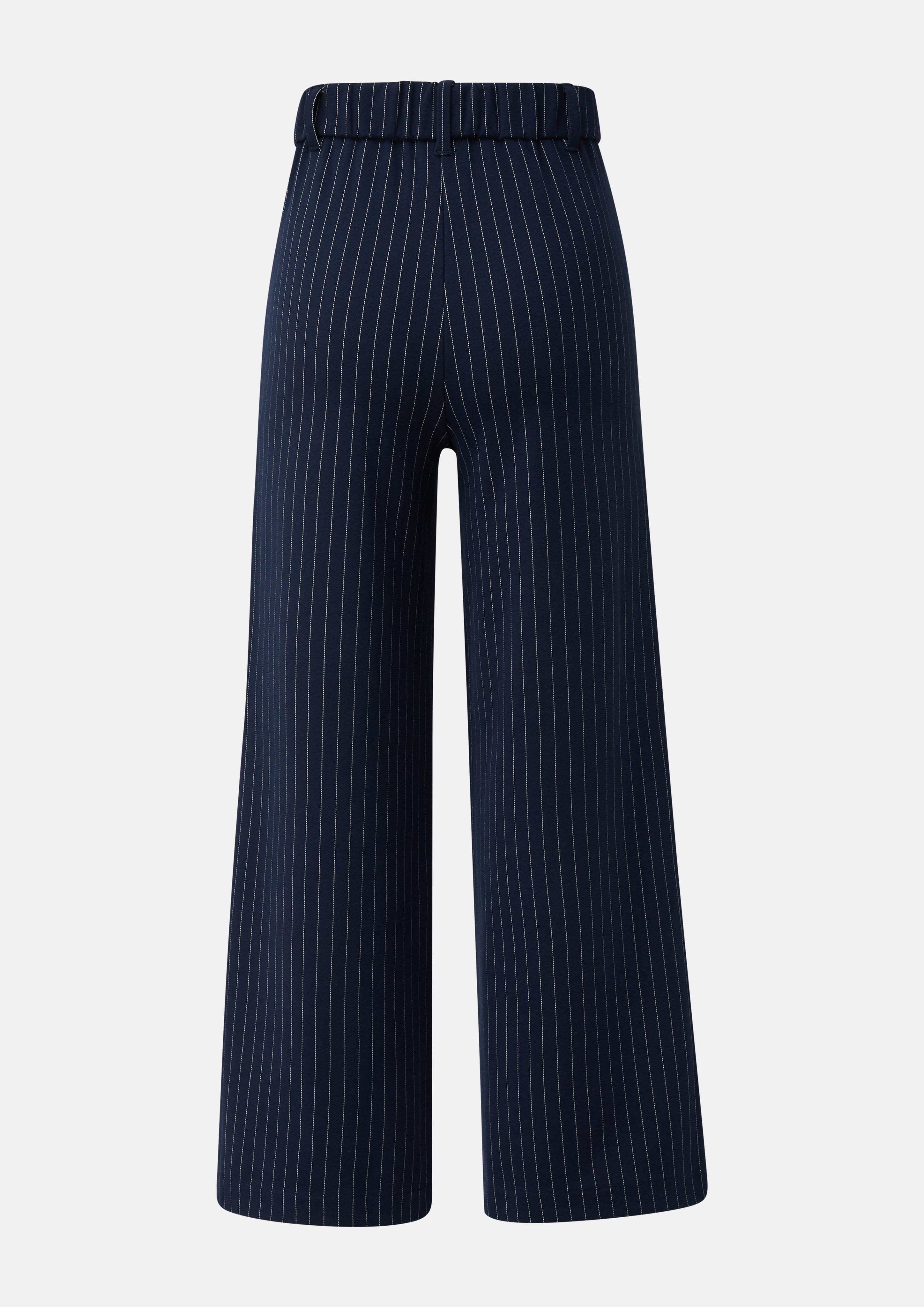 Junior Pantalon à jambes larges à fines rayures en interlock en bleu de s.Oliver