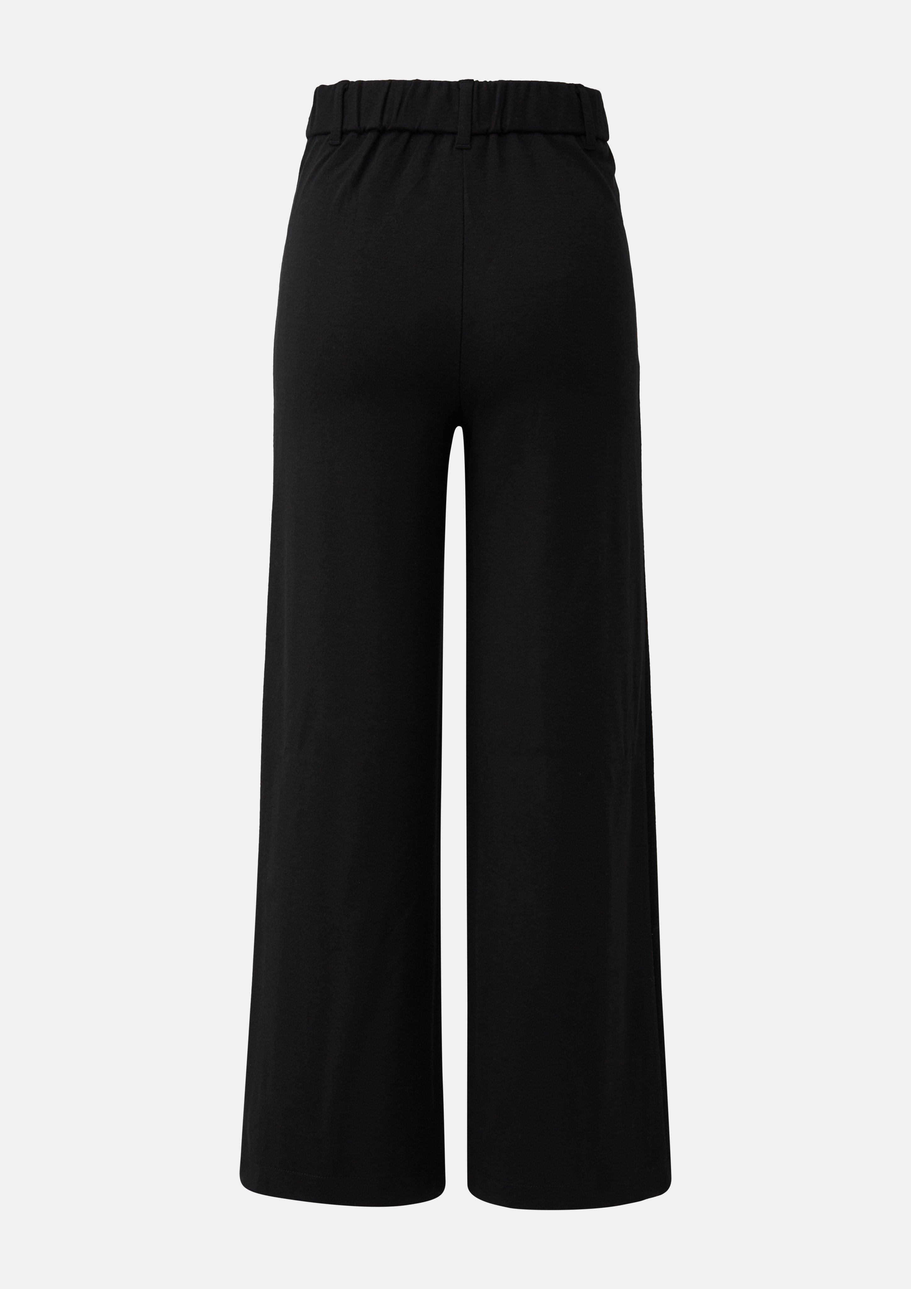 Junior Pantalon à jambes larges à fines rayures en interlock en noir de s.Oliver