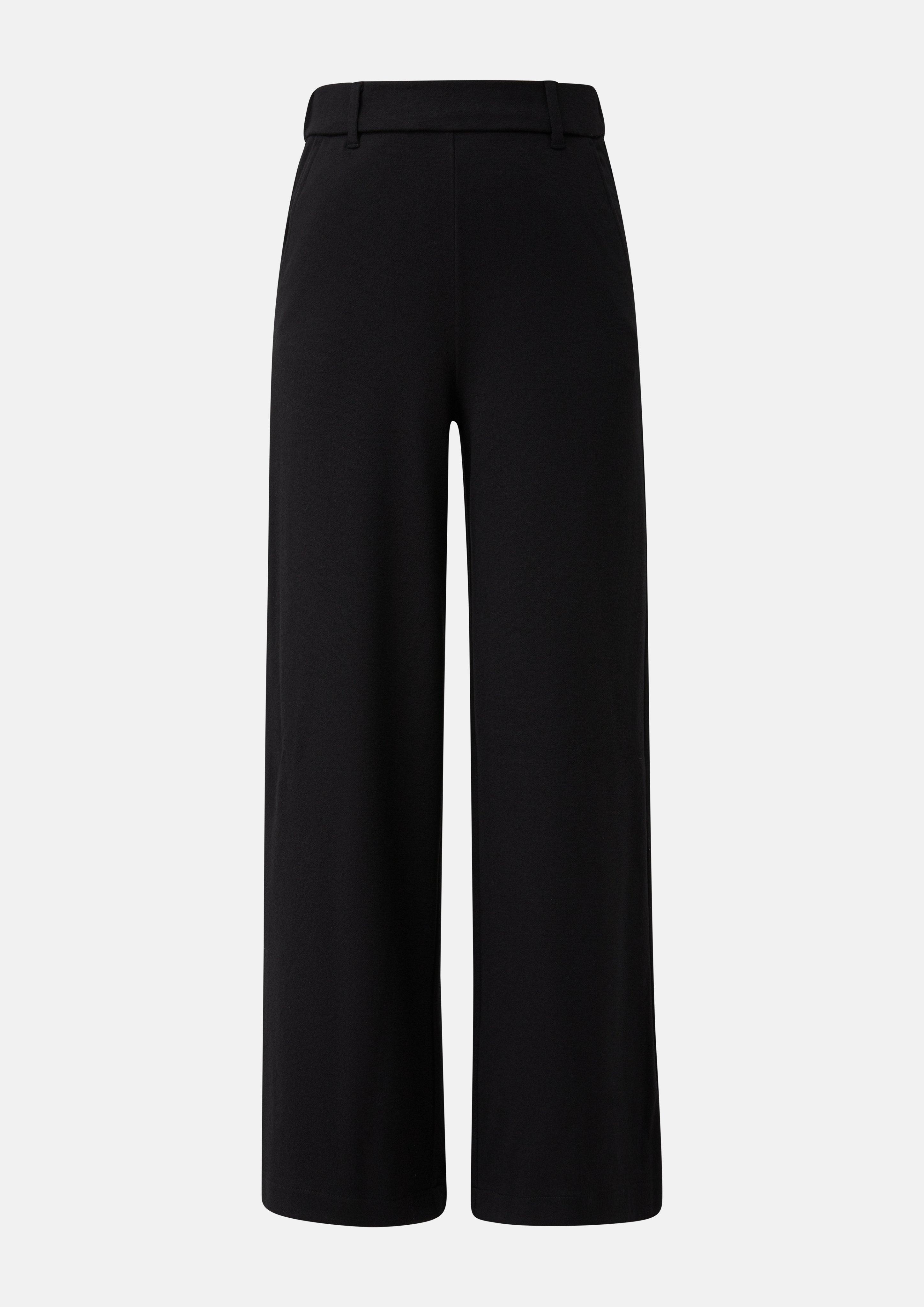 Junior Pantalon à jambes larges à fines rayures en interlock en noir de s.Oliver