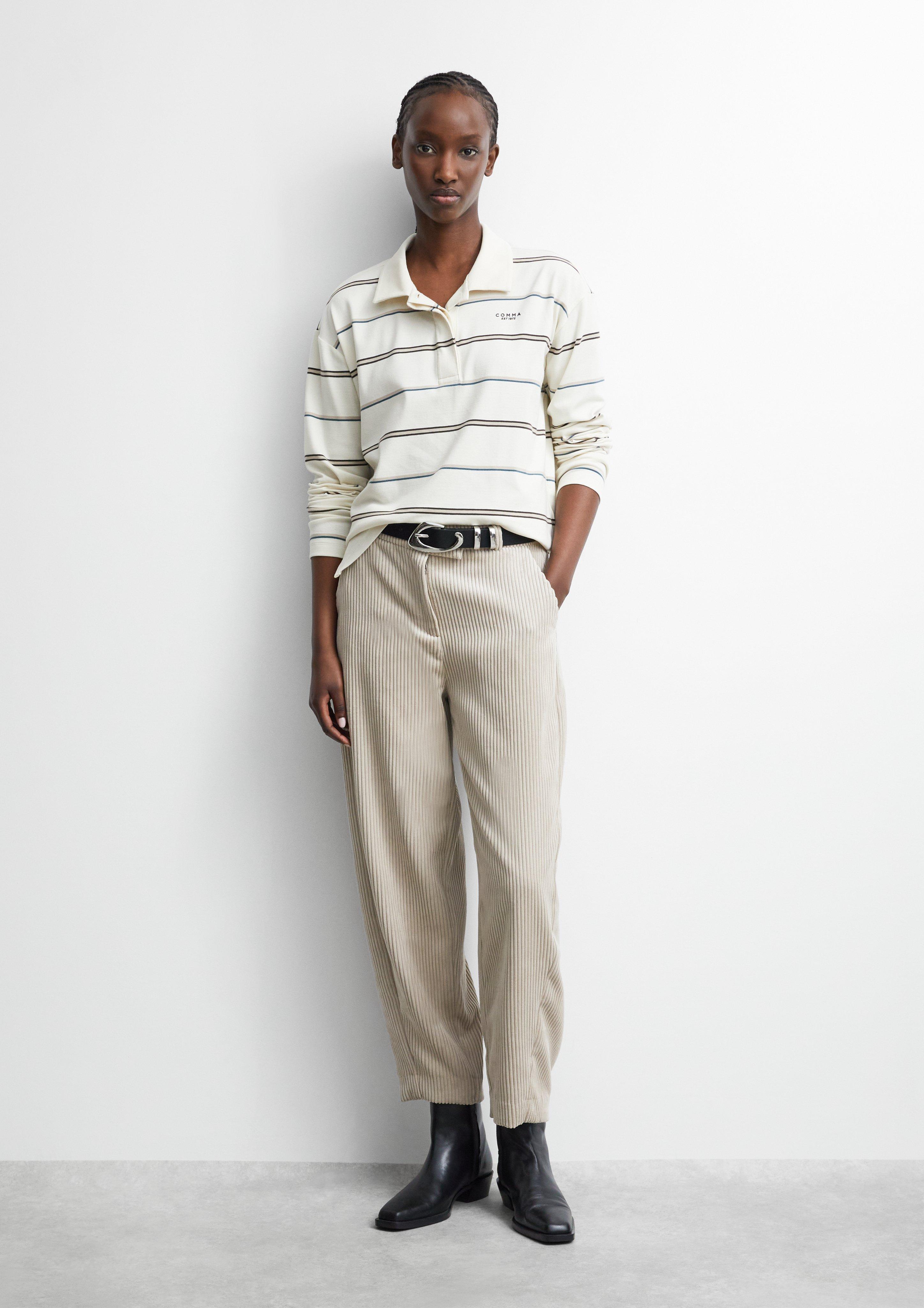 Pantalon coupe « barrel » en velours côtelé large en  de 