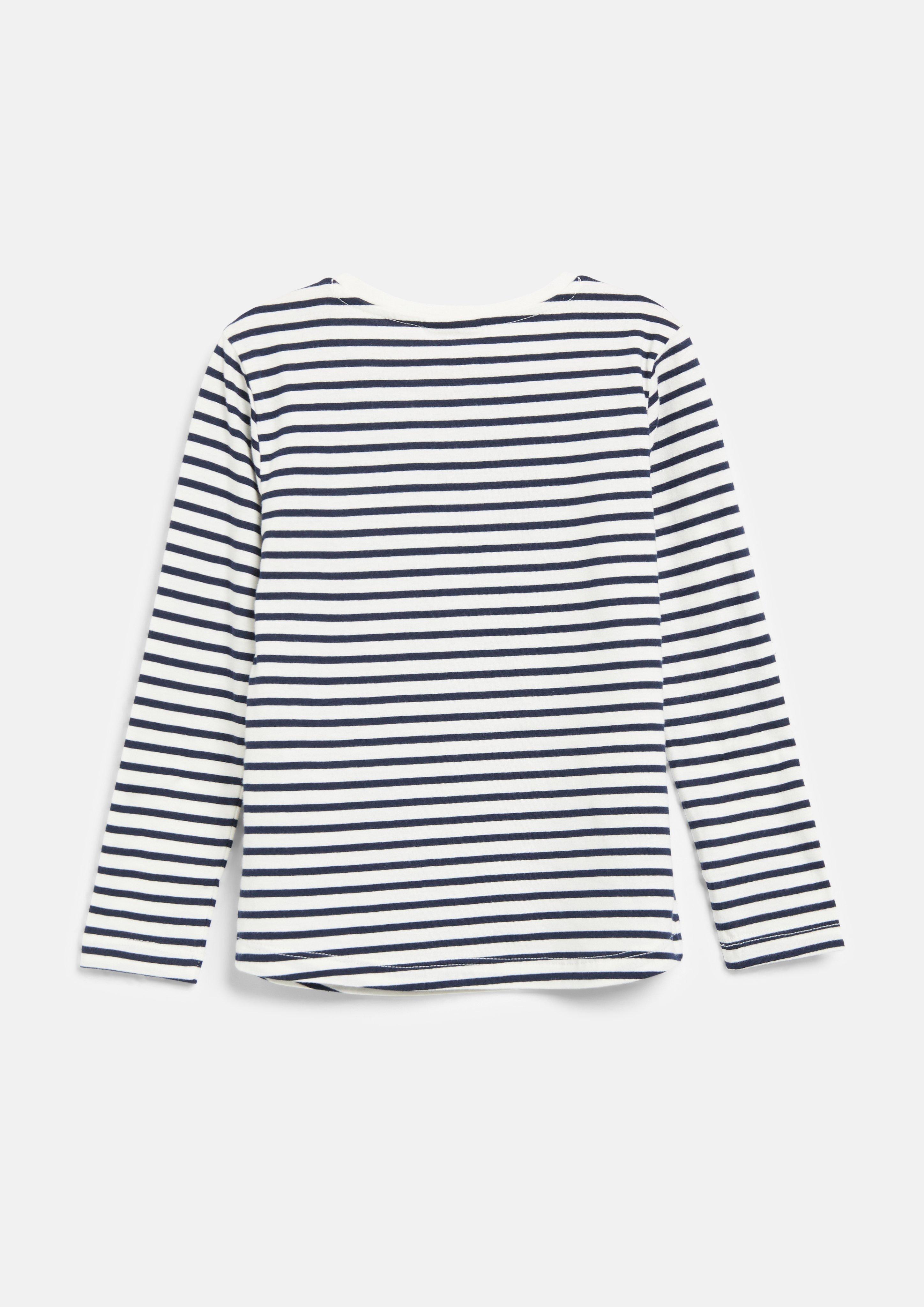 Junior T-shirt à manches longues, coupe ample, avec application en bleu de s.Oliver