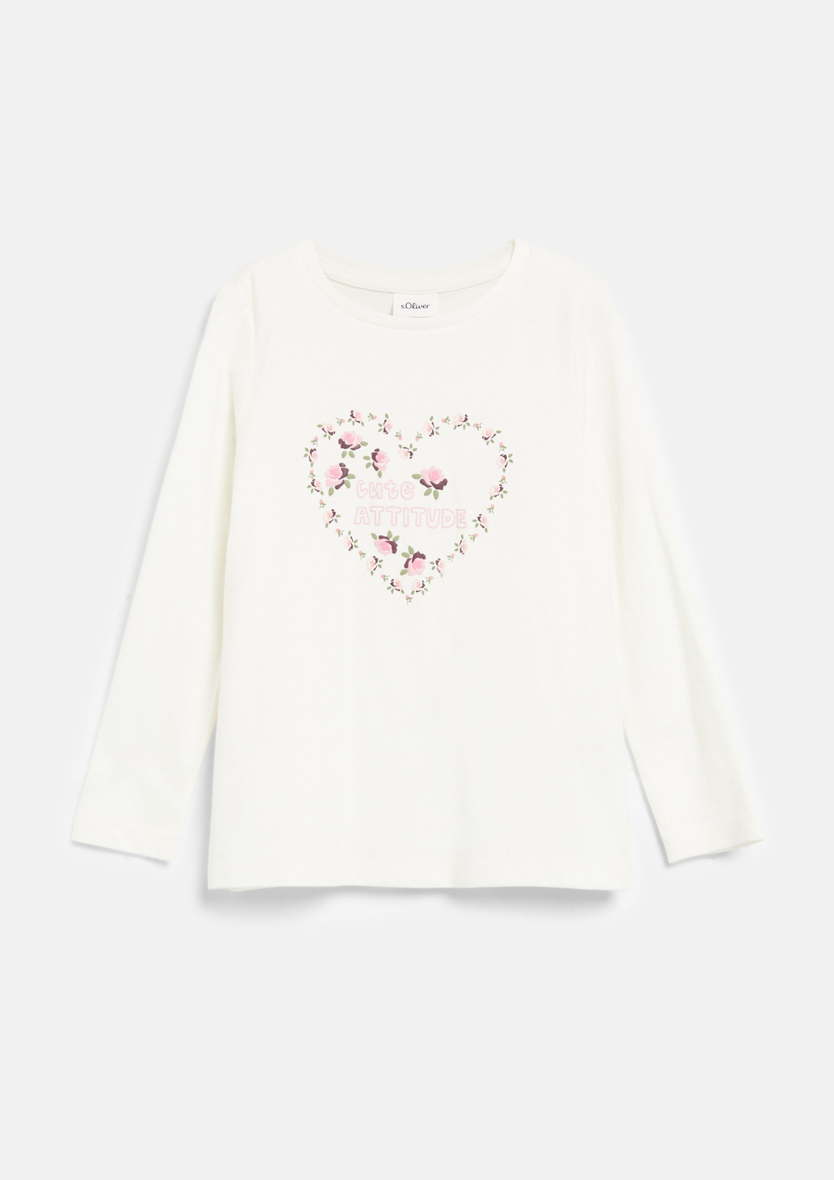 Junior T-shirt coupe trapèze avec imprimé en crème de s.Oliver