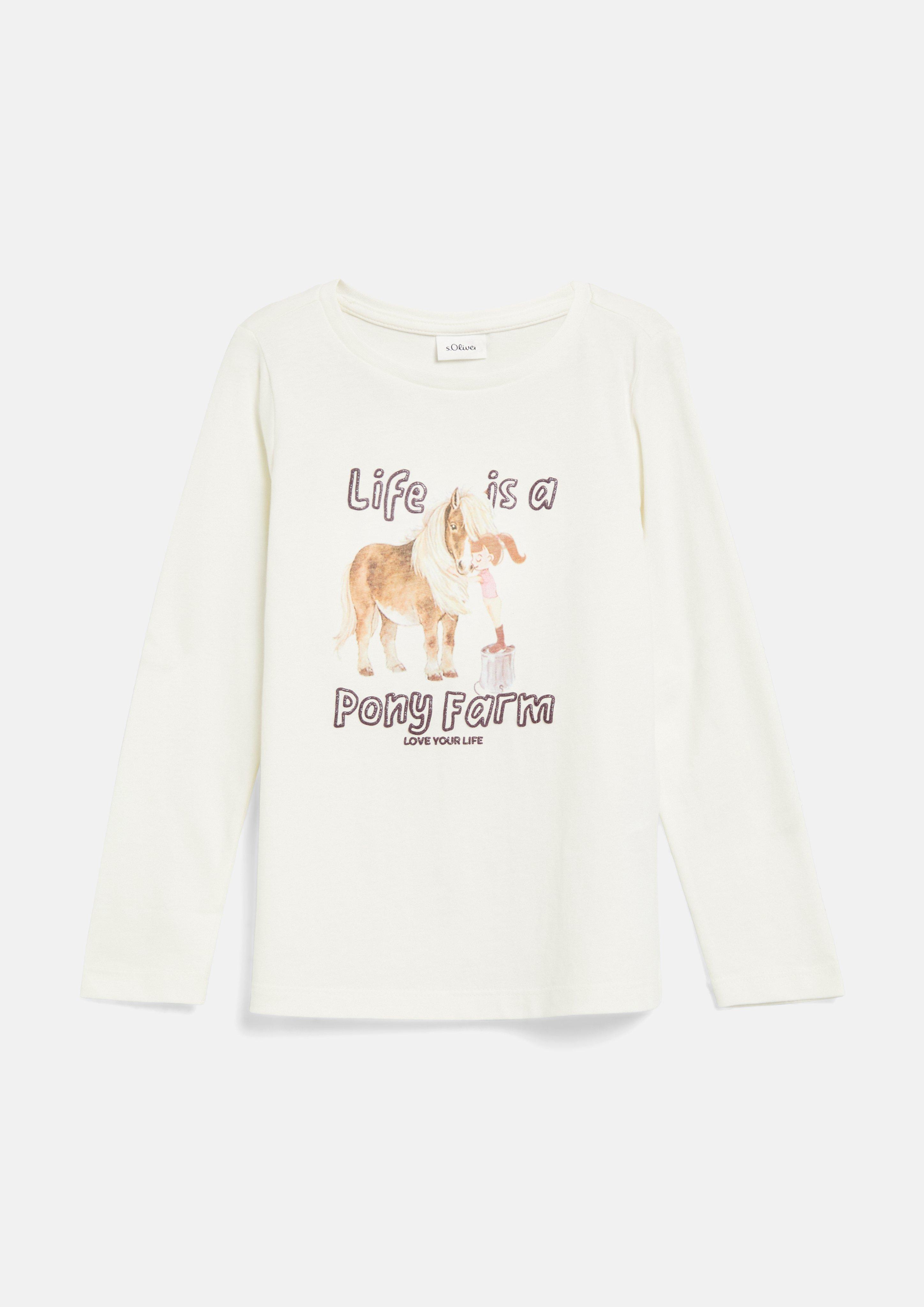 Junior T-shirt coupe trapèze avec imprimé en crème de s.Oliver