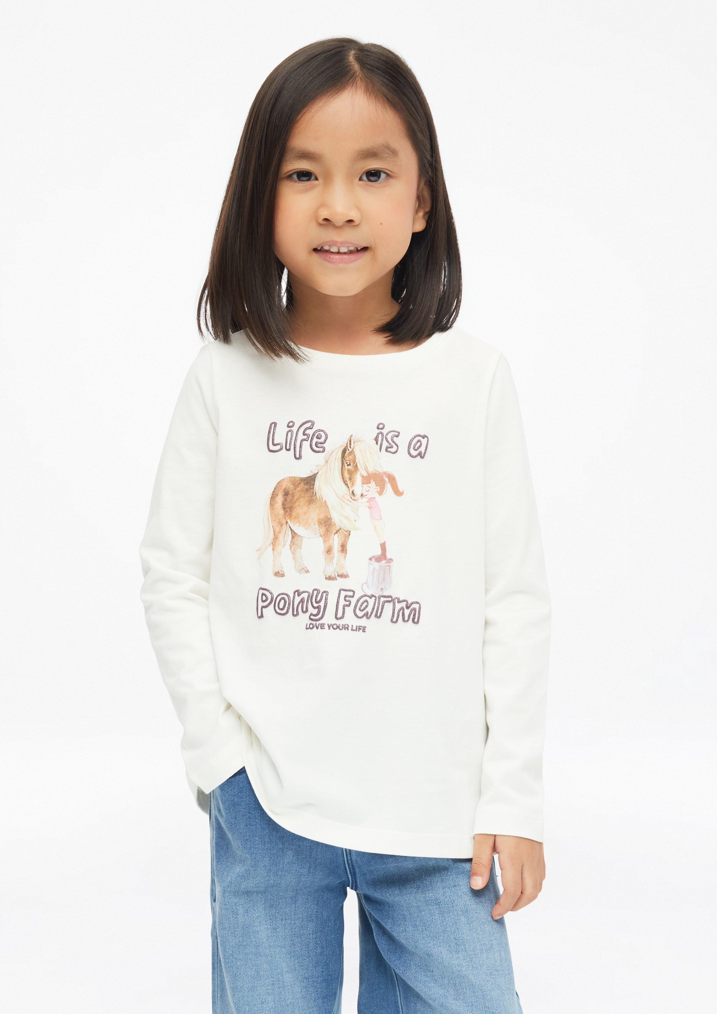 T-Shirt im A-Shape mit Print in Farbe creme von s.Oliver