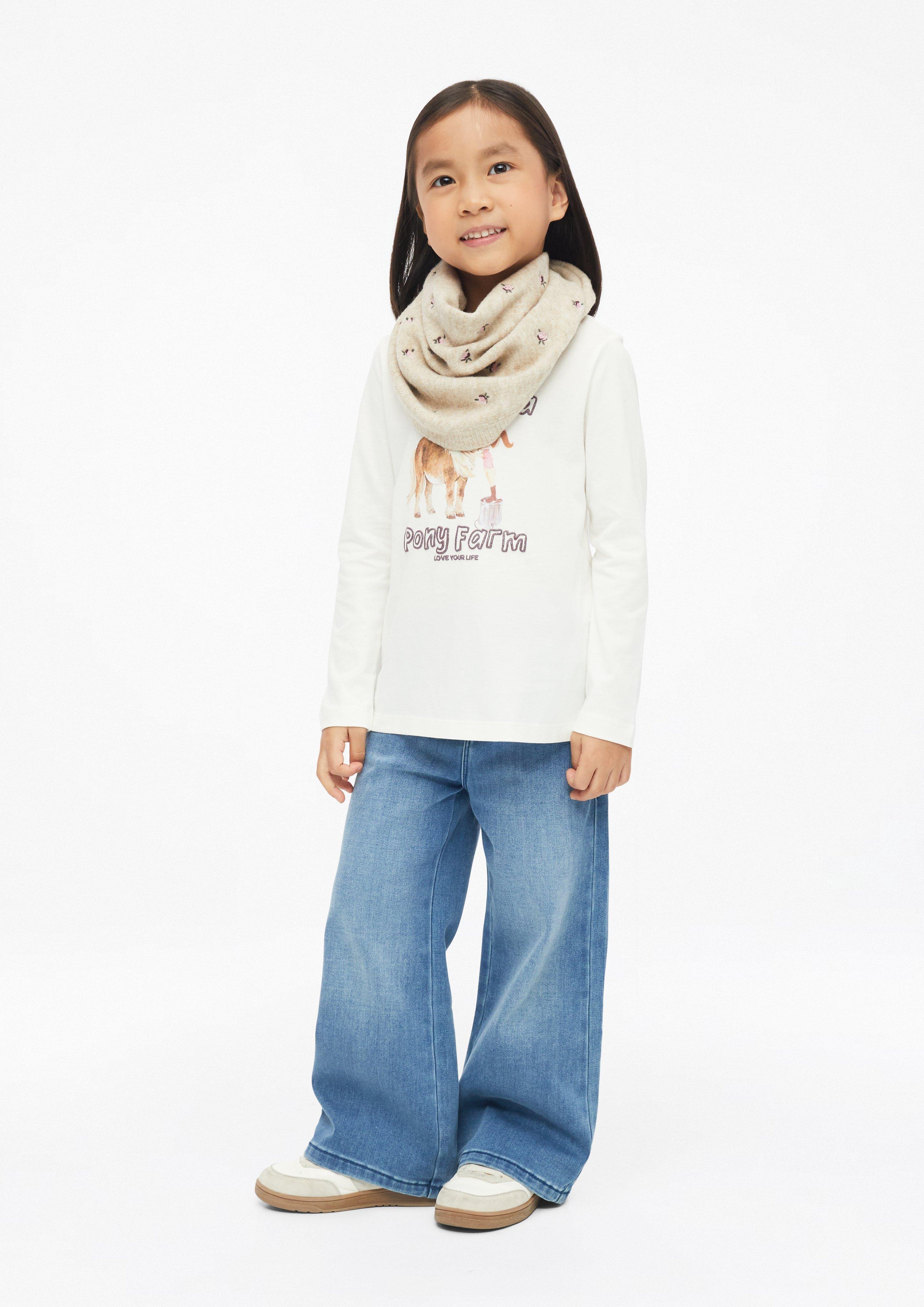 Junior T-shirt coupe trapèze avec imprimé en crème de s.Oliver