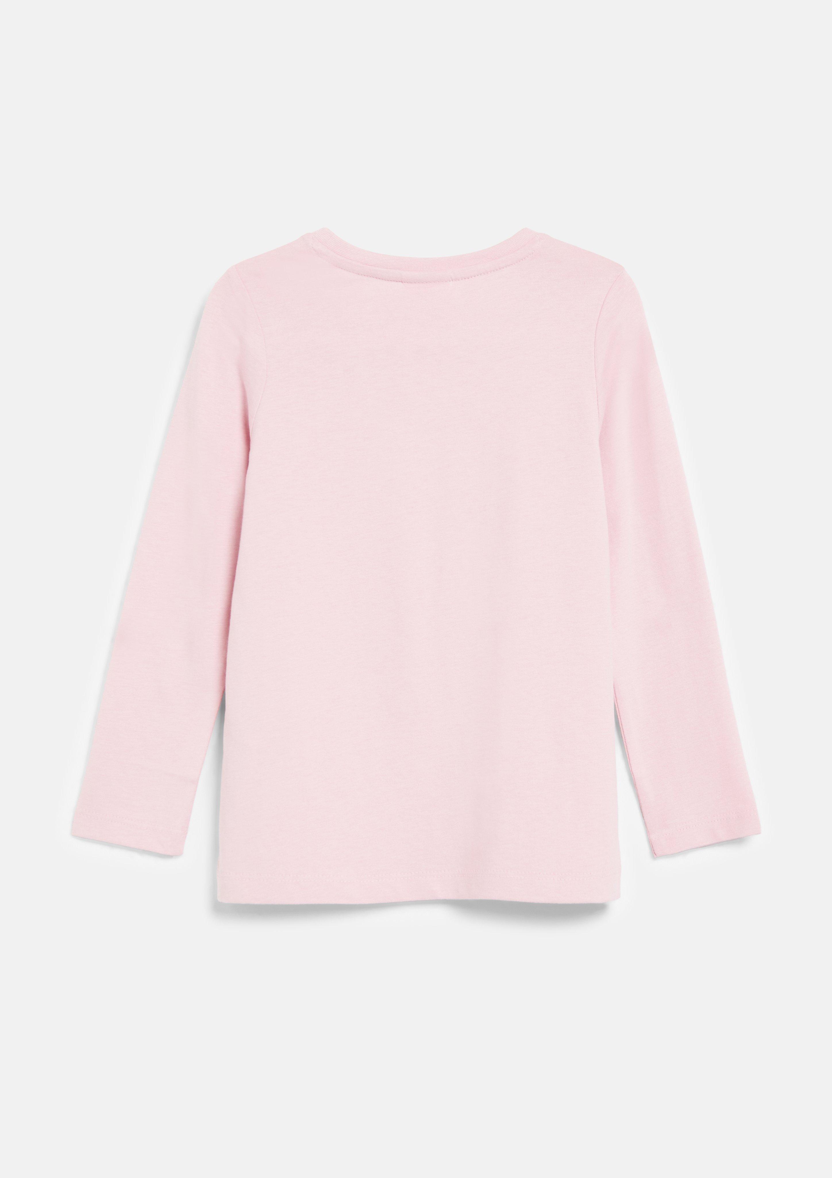 Junior T-shirt in A-lijn met print in roze van s.Oliver
