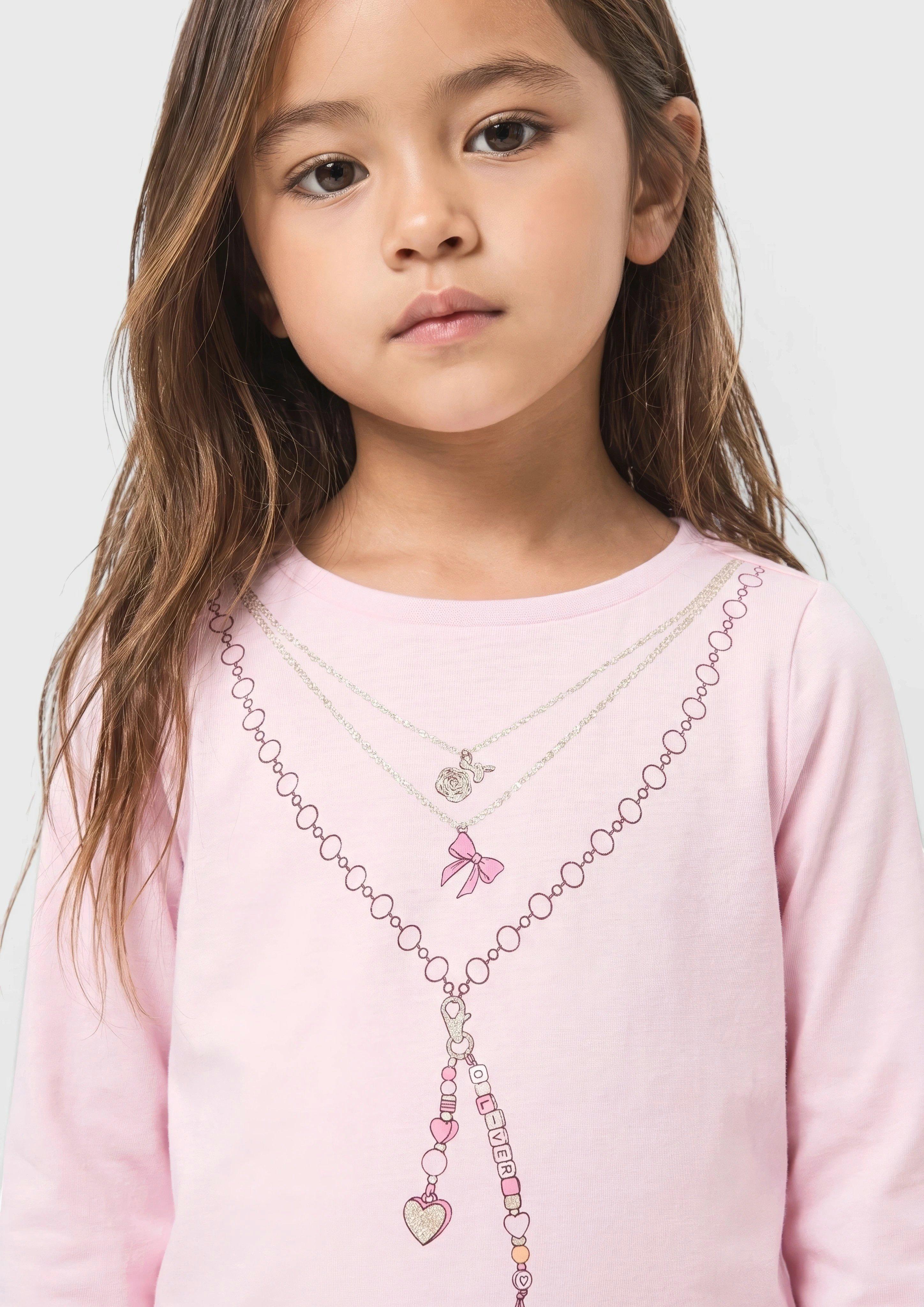 Junior T-shirt coupe trapèze avec imprimé en rose de s.Oliver