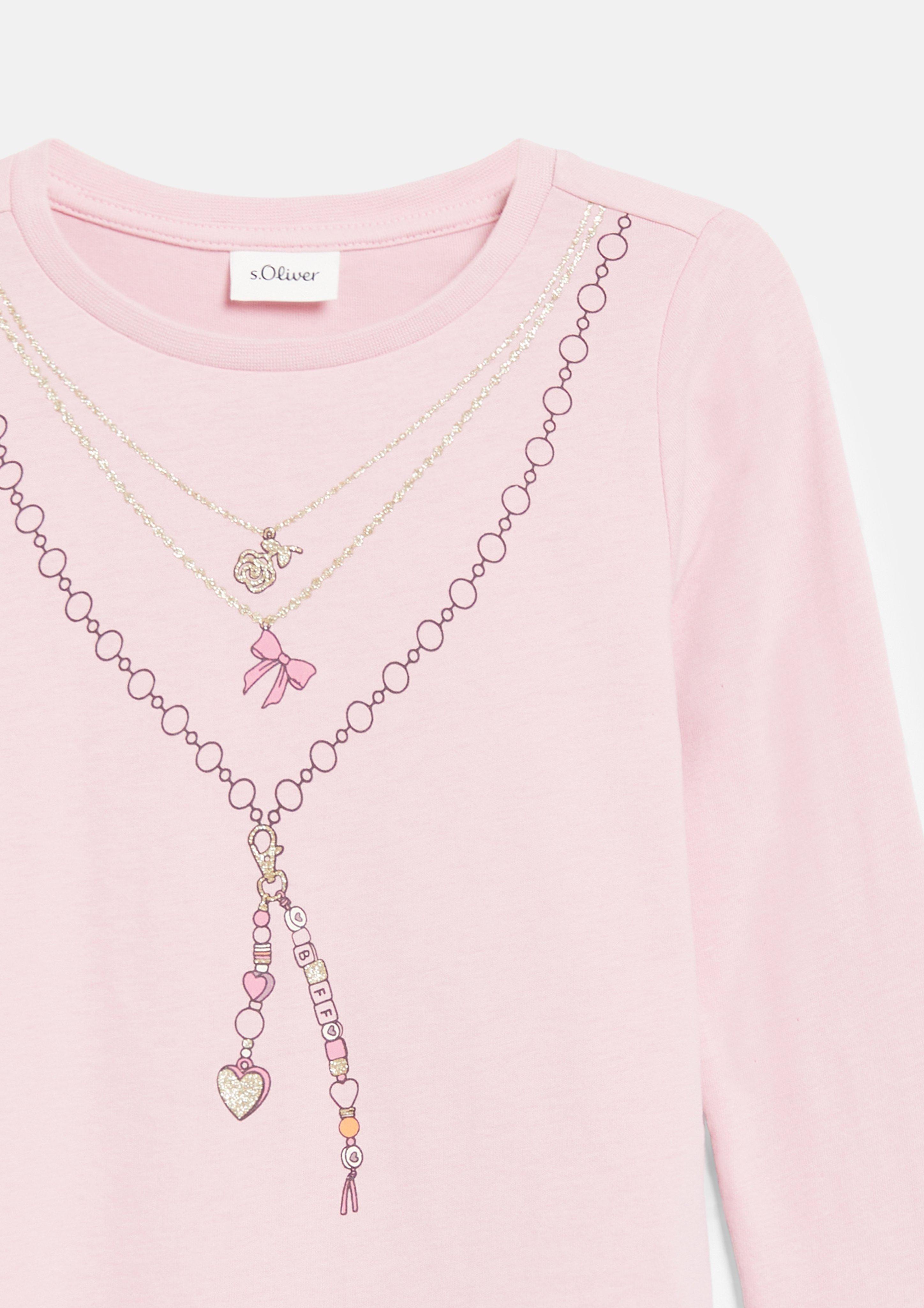 Junior T-shirt coupe trapèze avec imprimé en rose de s.Oliver