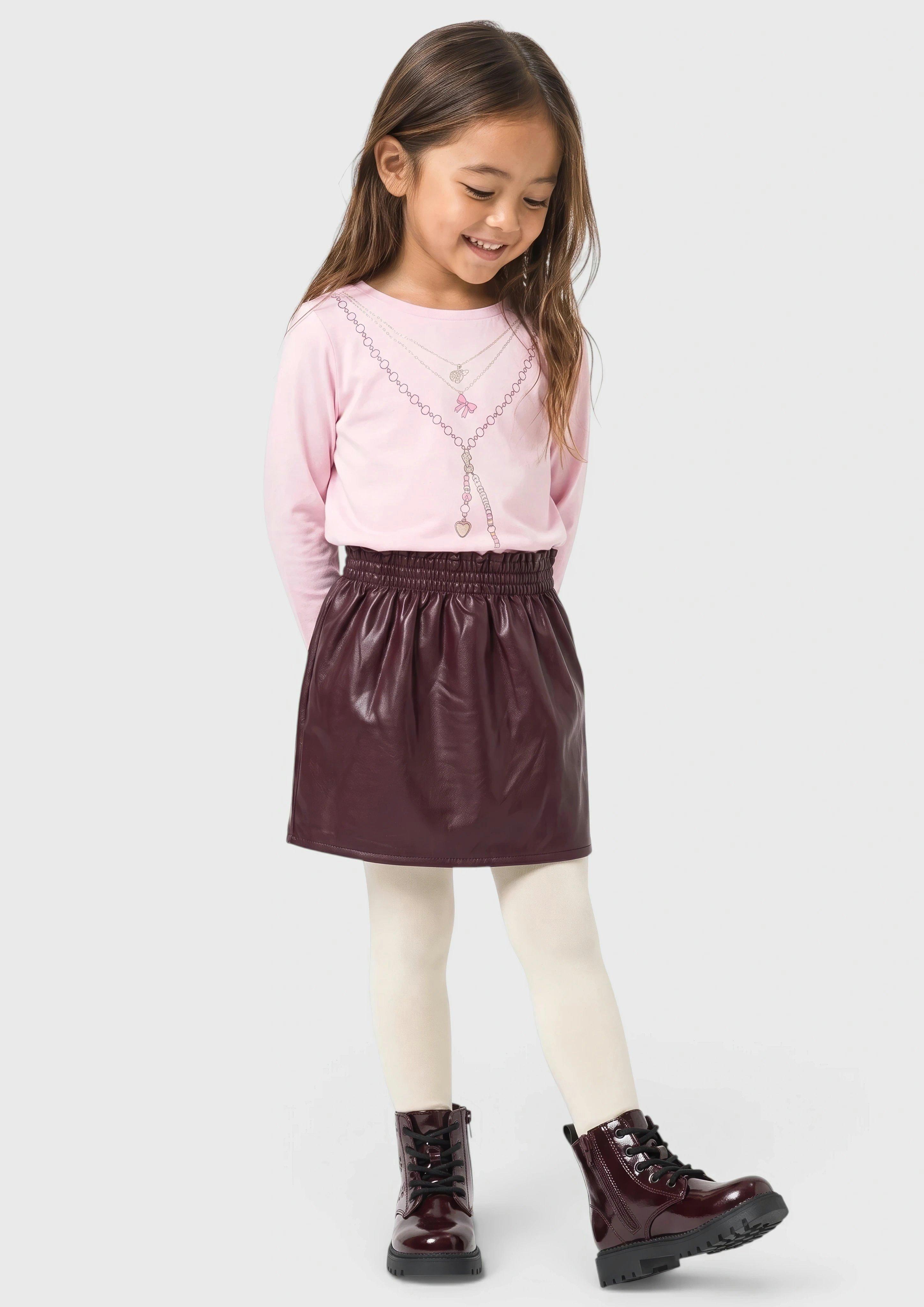 Junior T-shirt coupe trapèze avec imprimé en rose de s.Oliver