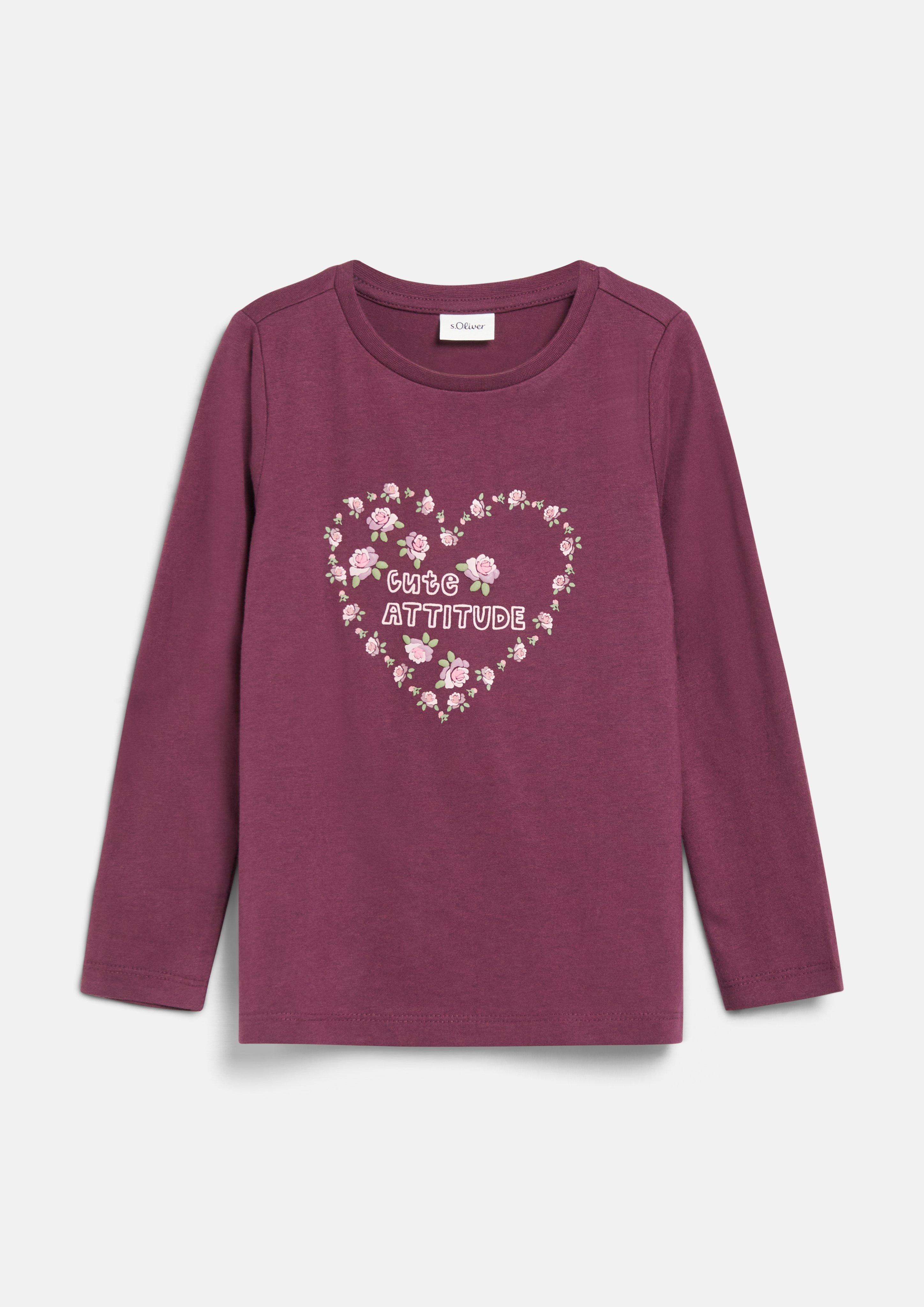 Junior T-shirt coupe trapèze avec imprimé en rouge de s.Oliver
