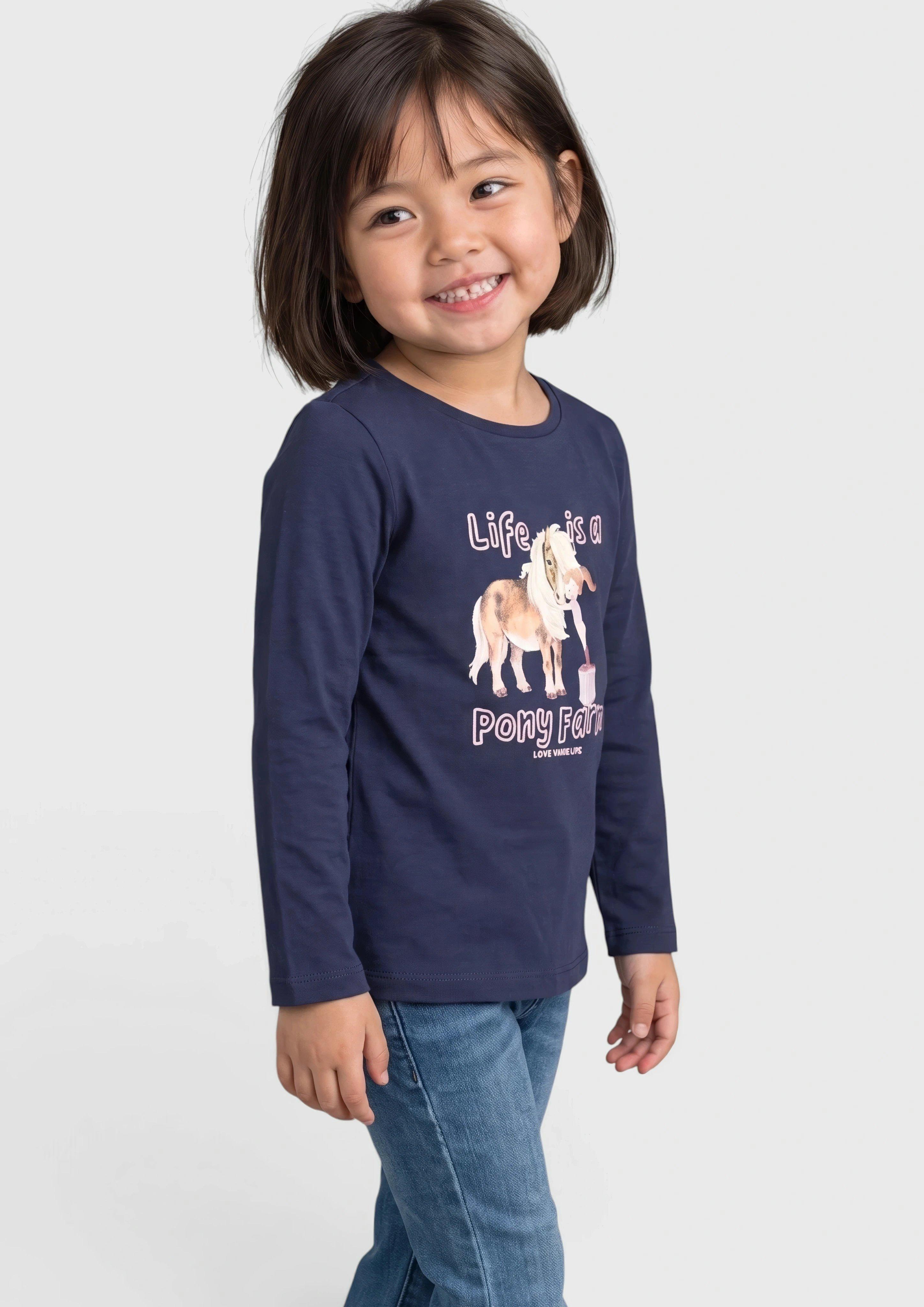 Junior T-shirt coupe trapèze avec imprimé en bleu de s.Oliver