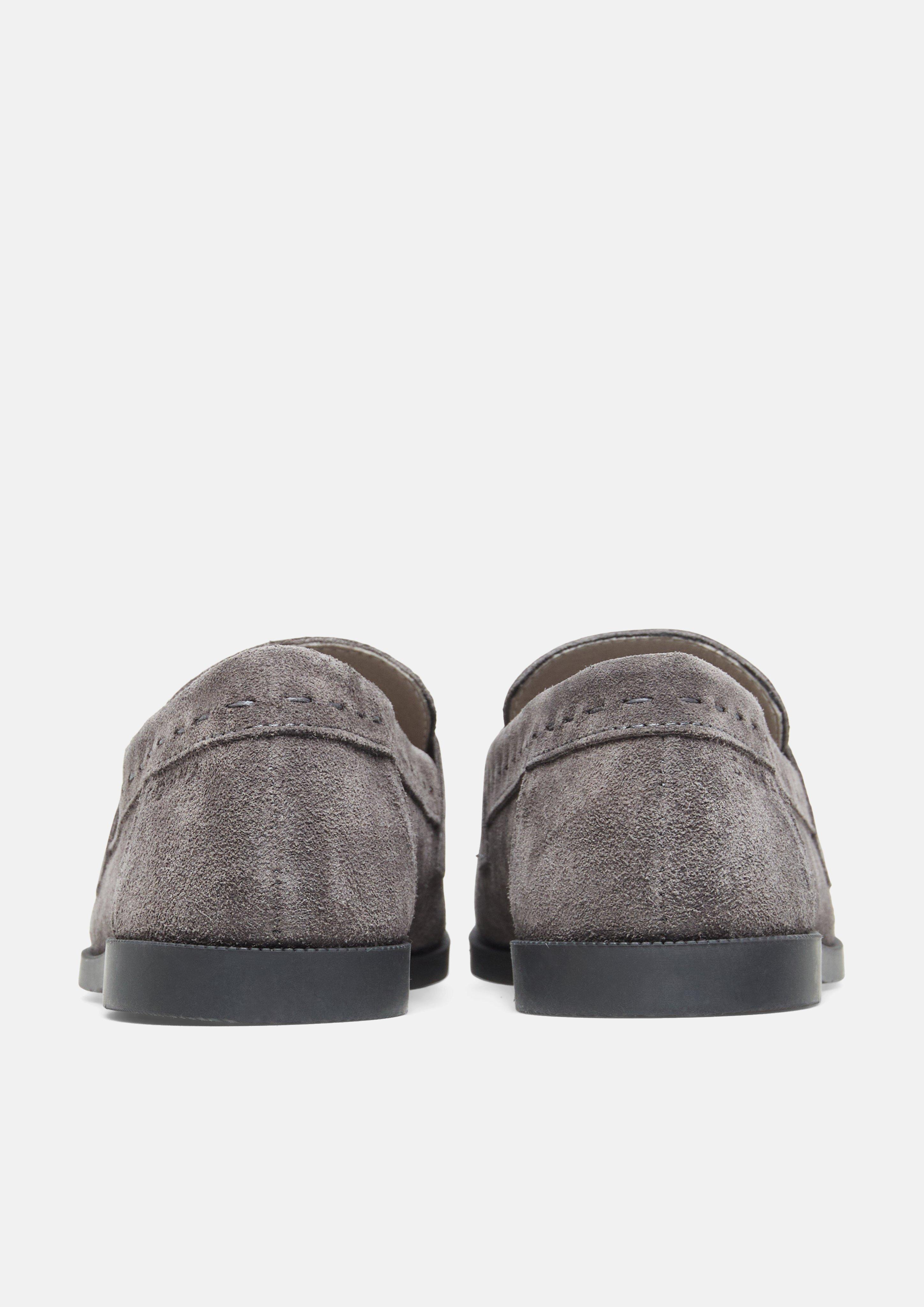Damen Loafer auf Veloursleder in grau von COMMA