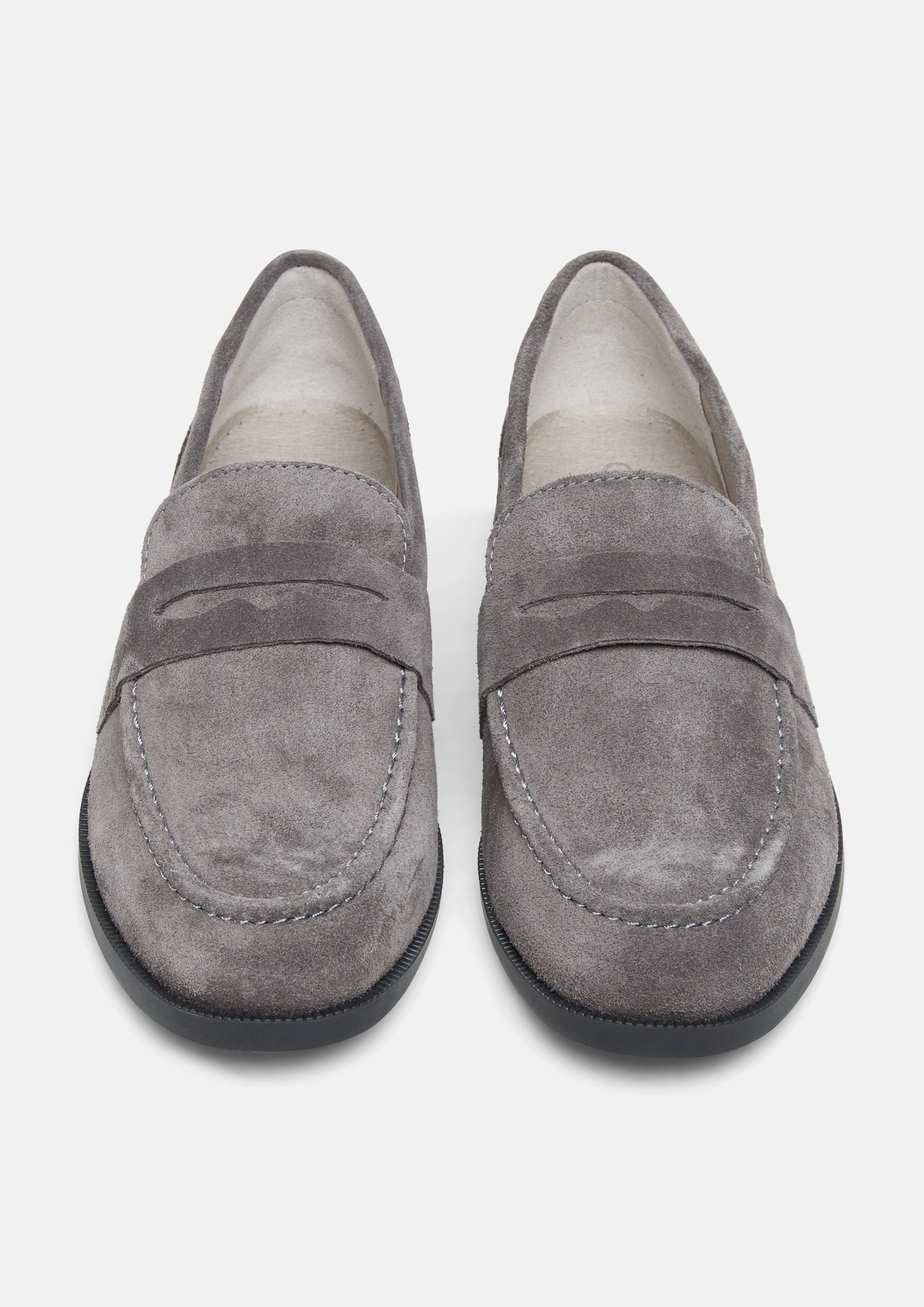 Damen Loafer auf Veloursleder in grau von COMMA