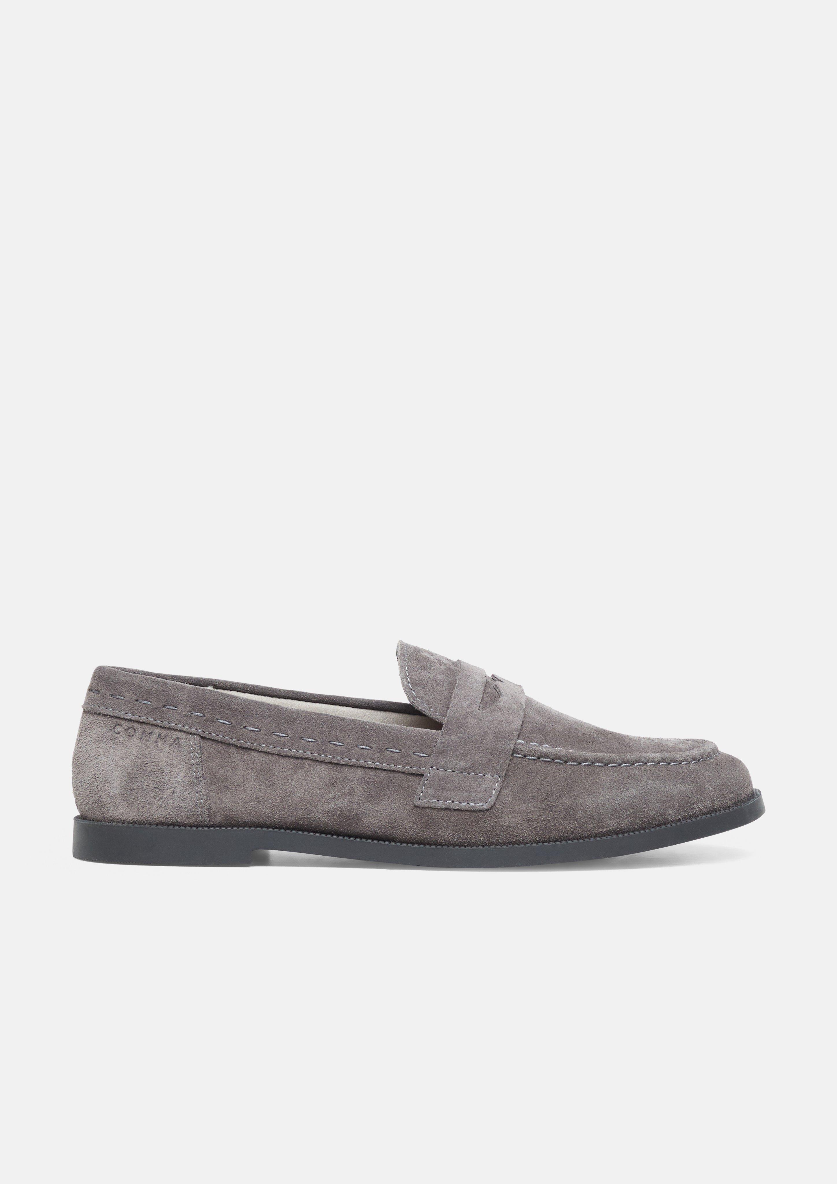 Loafer auf Veloursleder in Farbe grau von COMMA