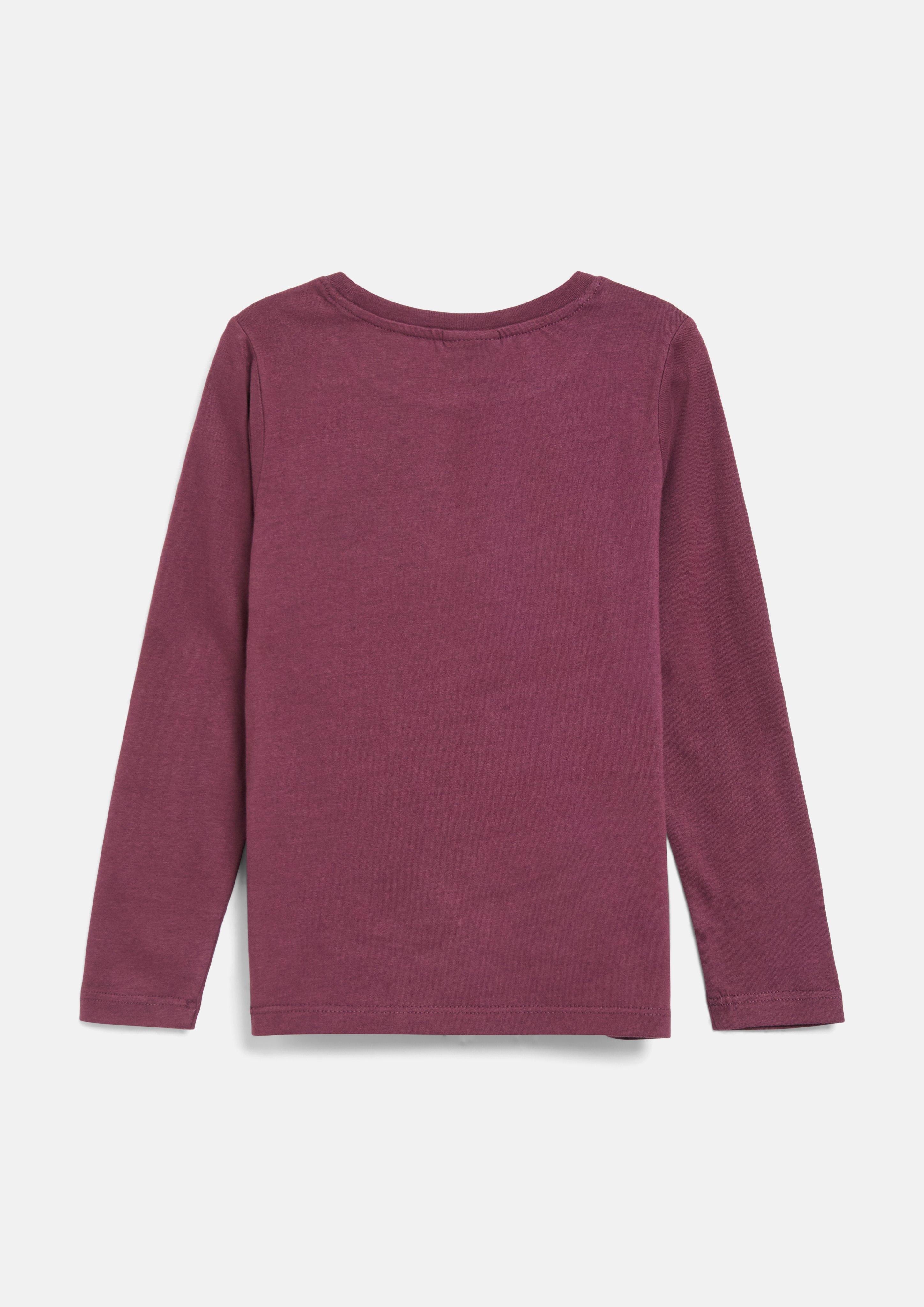 Junior T-shirt met kunstwerk en pailletten in rood van s.Oliver