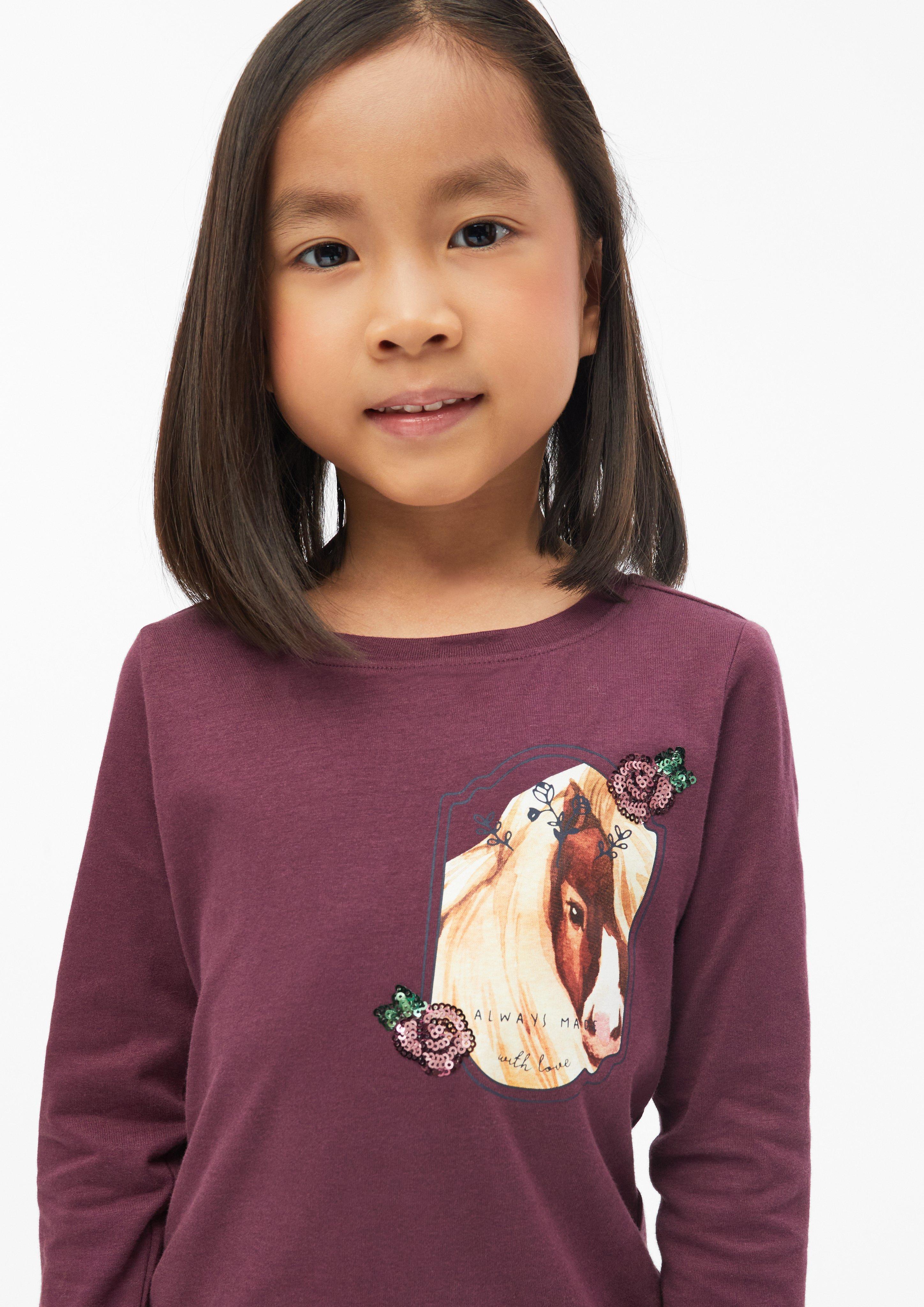 Junior T-shirt avec illustration et détails en paillettes en rouge de s.Oliver