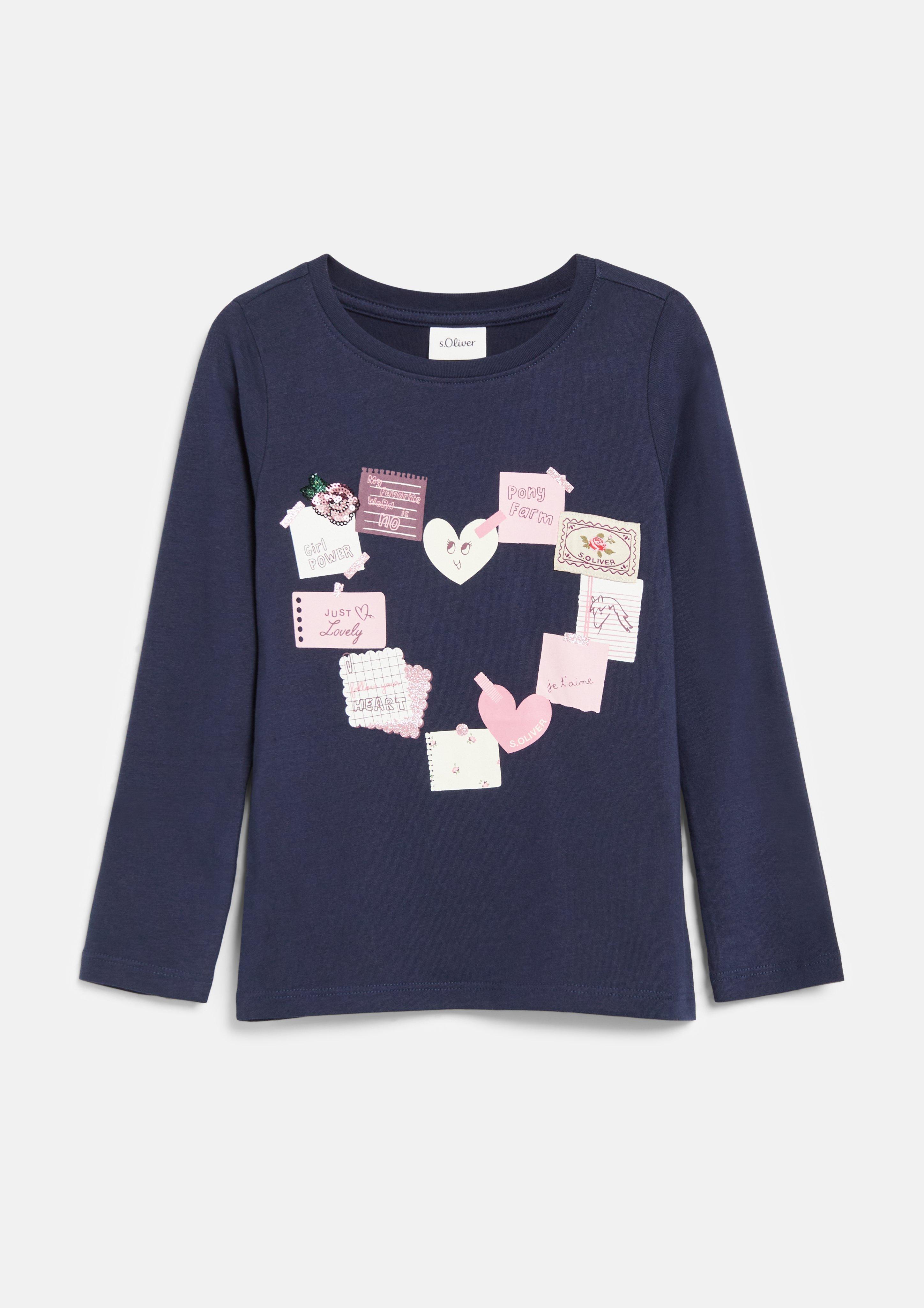 Junior T-shirt avec illustration et détails en paillettes en bleu de s.Oliver