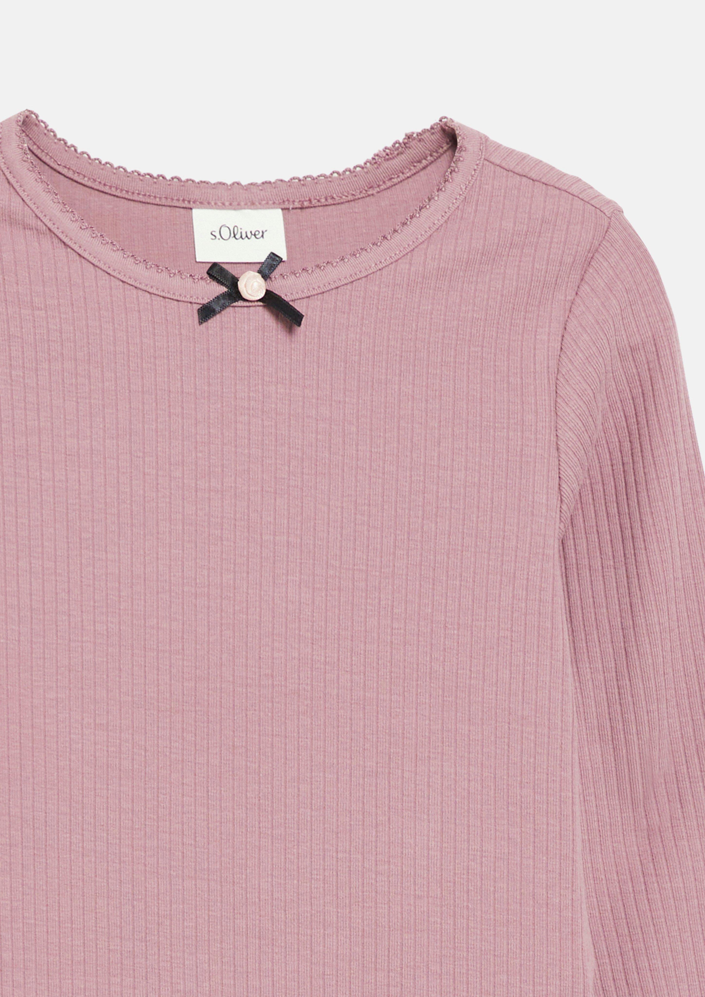 Kinder Langarmshirt mit Applikation im Slim Fit in pink von s.Oliver