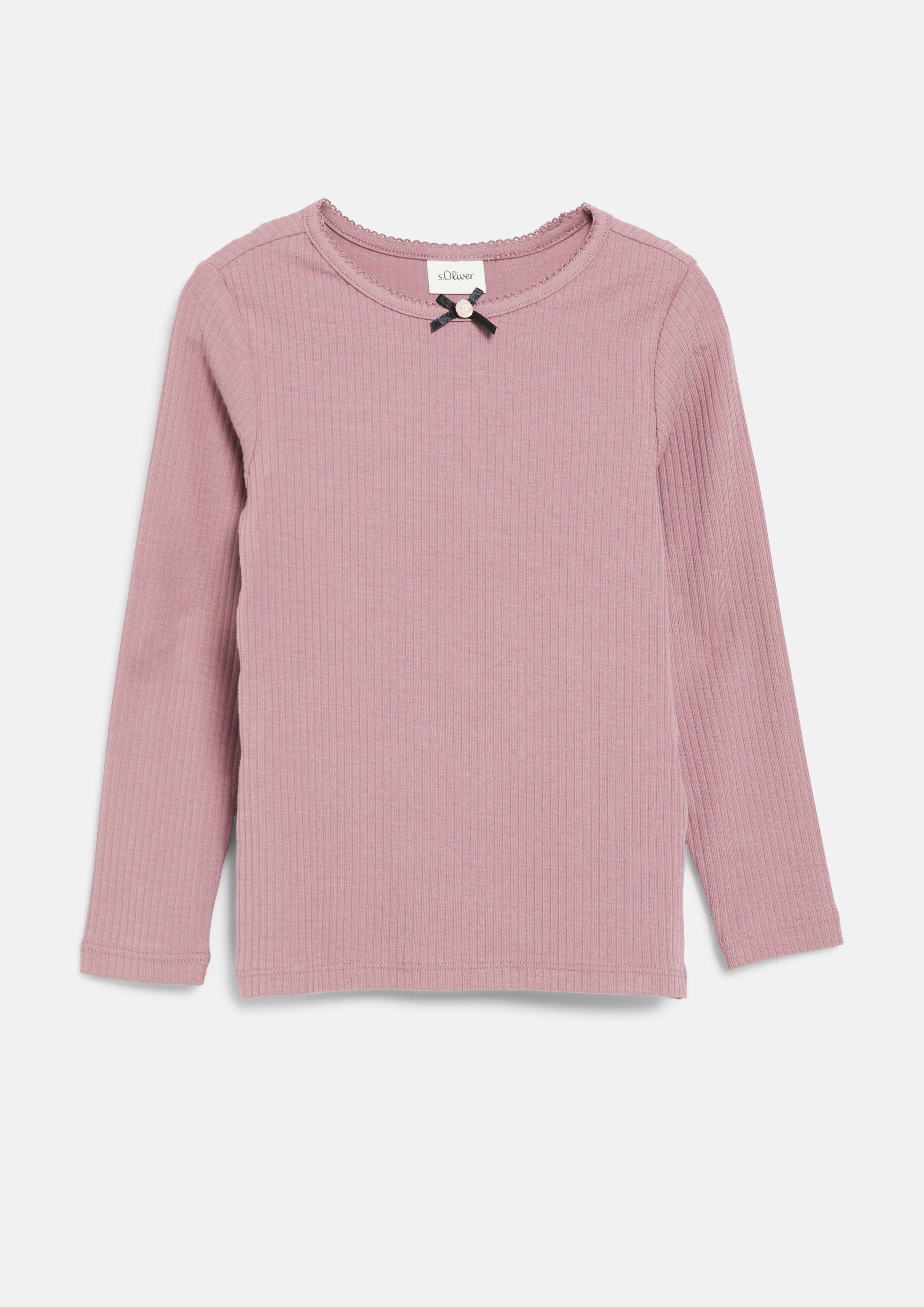Kinder Langarmshirt mit Applikation im Slim Fit in pink von s.Oliver