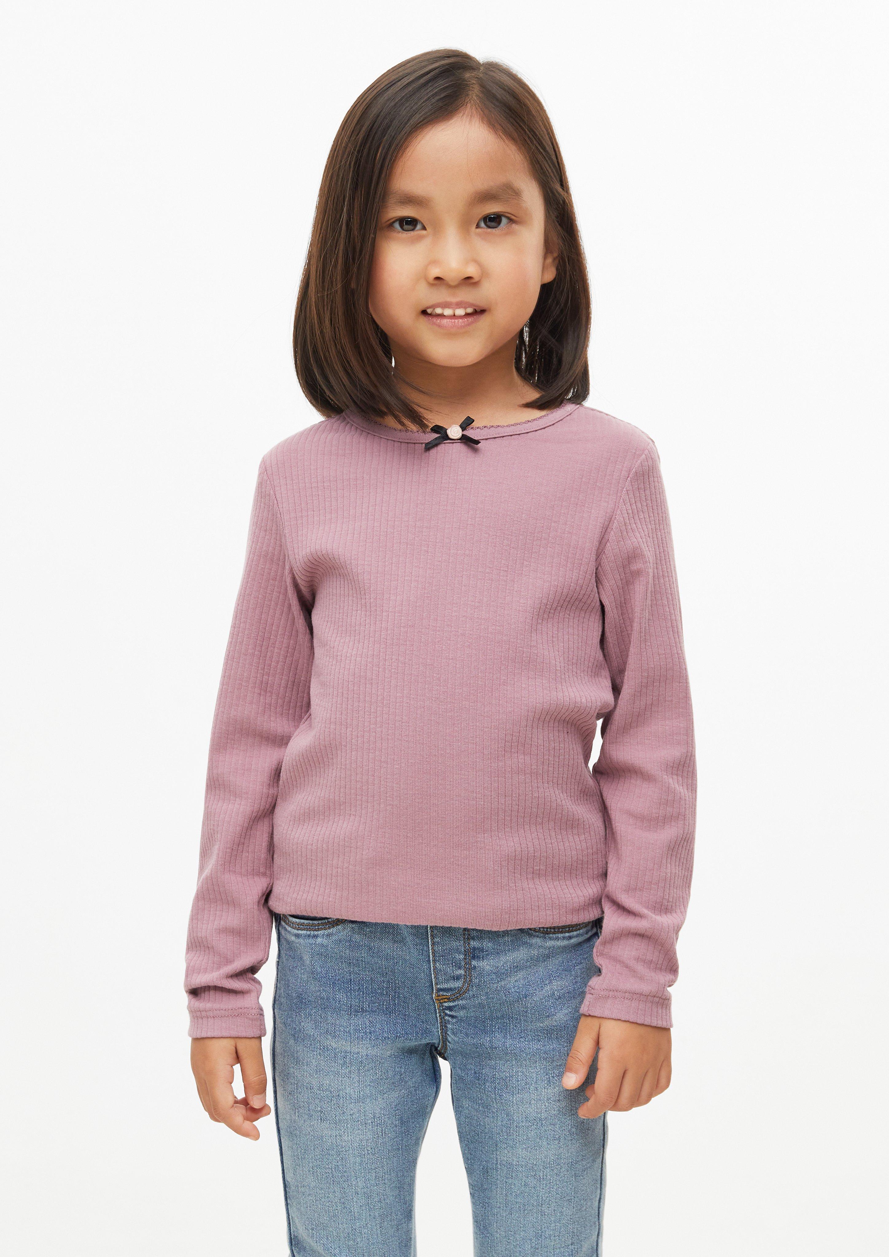 Langarmshirt mit Applikation im Slim Fit in Farbe rosa von s.Oliver