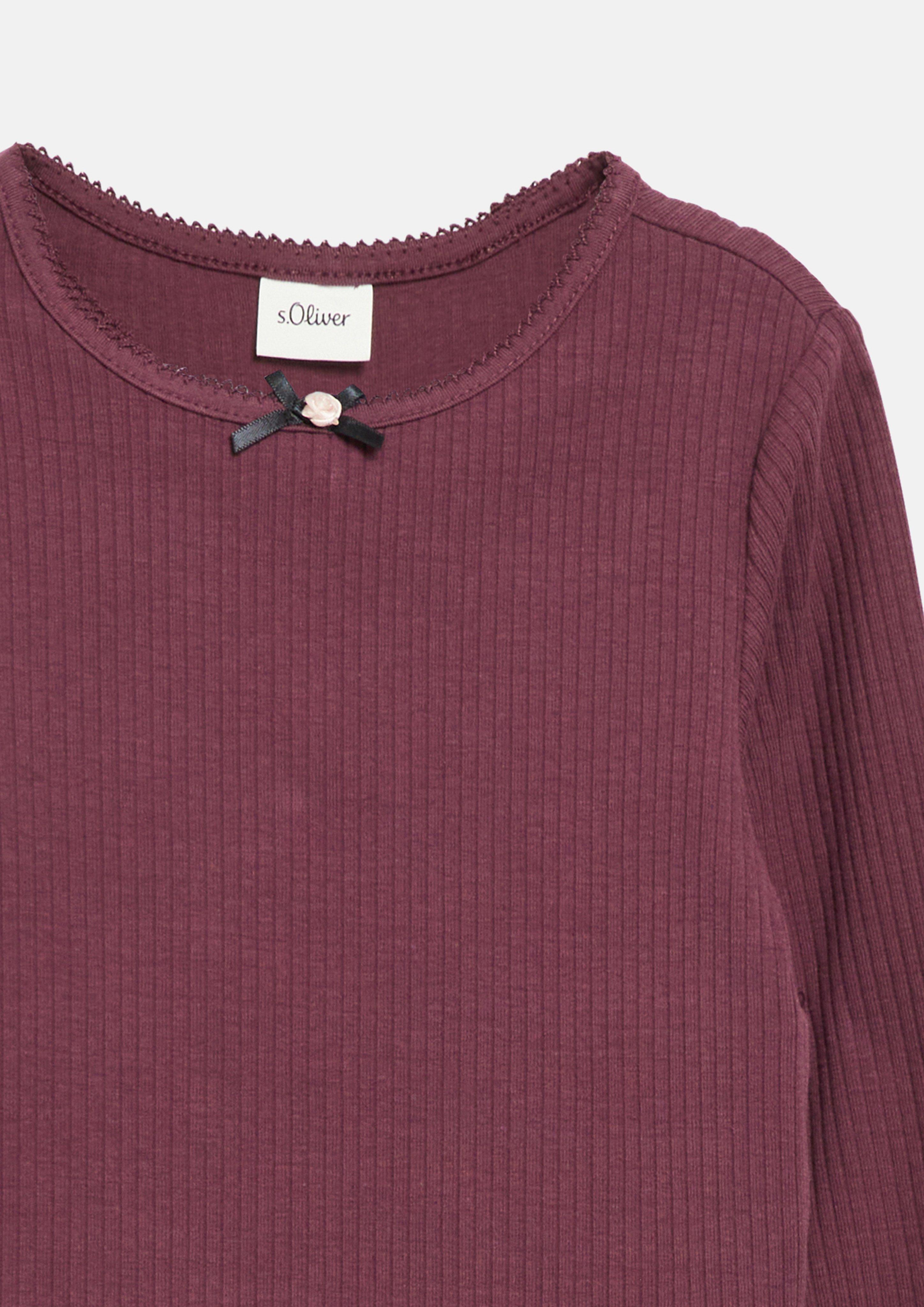 Kinder Langarmshirt mit Applikation im Slim Fit in pink von s.Oliver